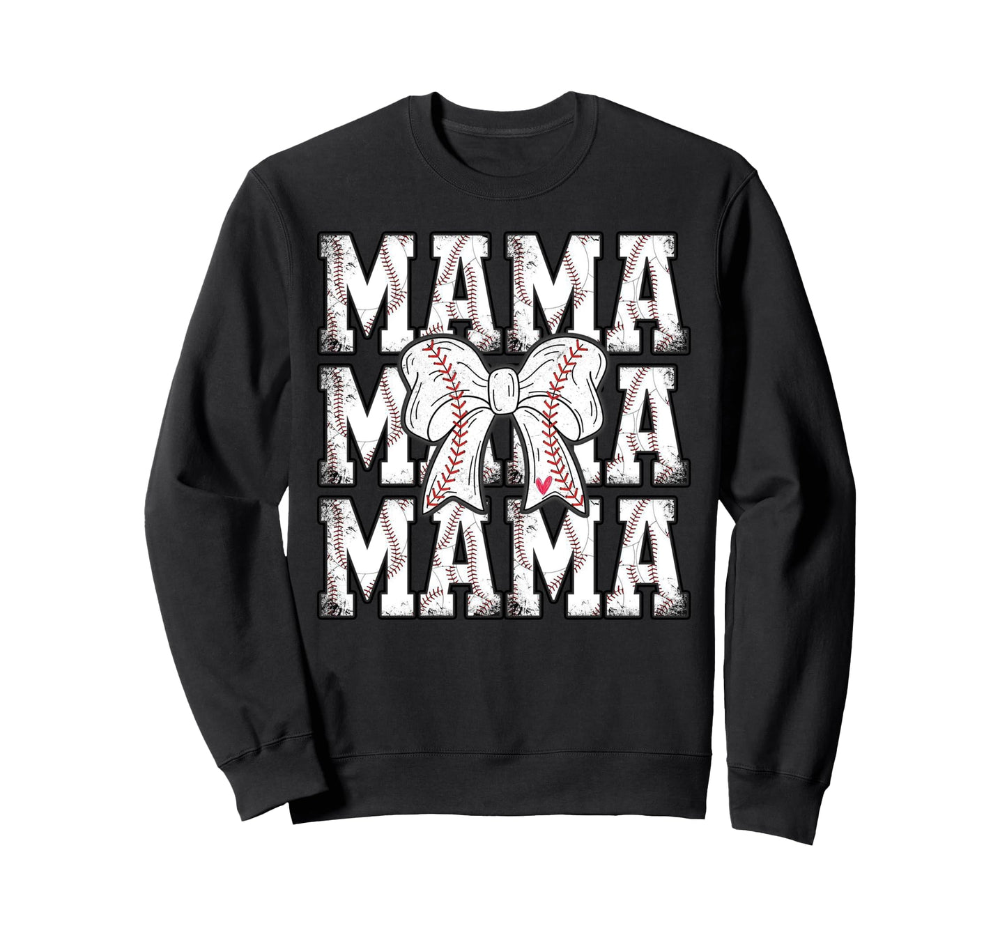 Baseball Mama Coquette Bow Sweatshirt - Novelty Apparel for Adults - T-Shirt, Sweatshirt, Hoodie