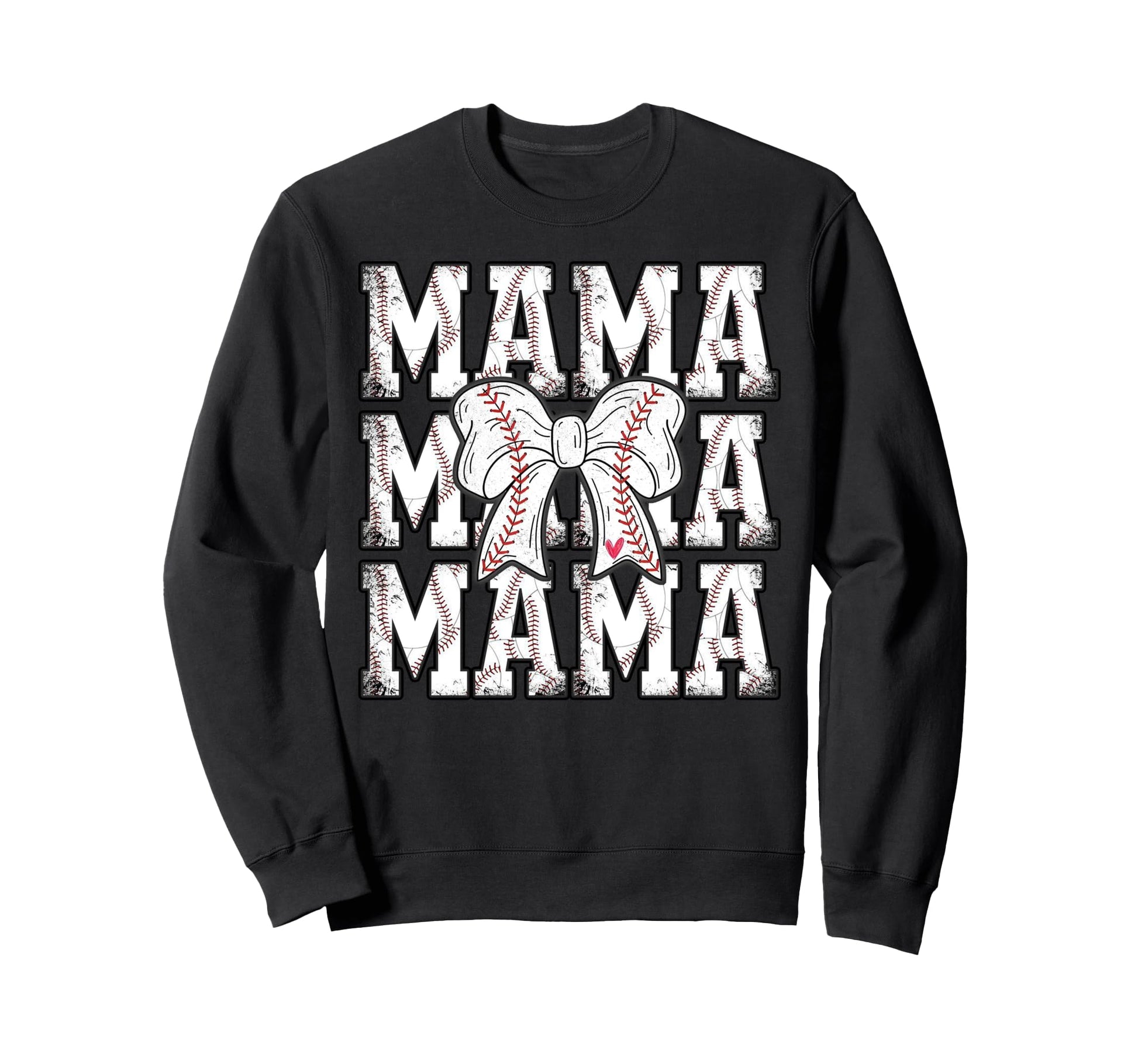 Baseball Mama Coquette Bow Sweatshirt - Novelty Apparel for Adults - T-Shirt, Sweatshirt, Hoodie