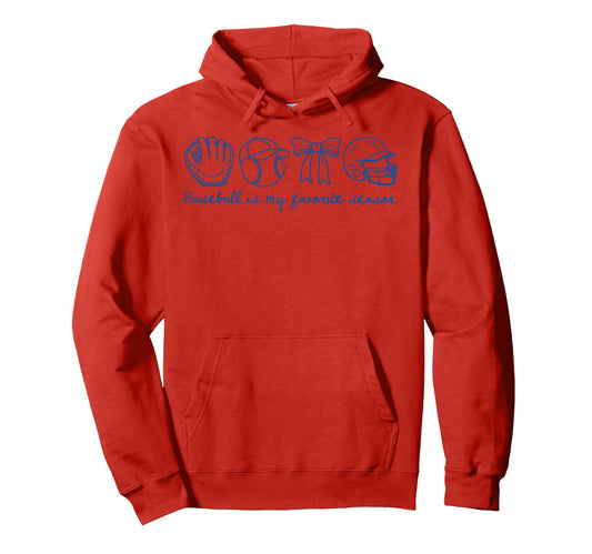 Baseball Is My Favorite Season Coquette Hoodie - Streetwear Style Unisex - T-Shirt, Sweatshirt, Hoodie