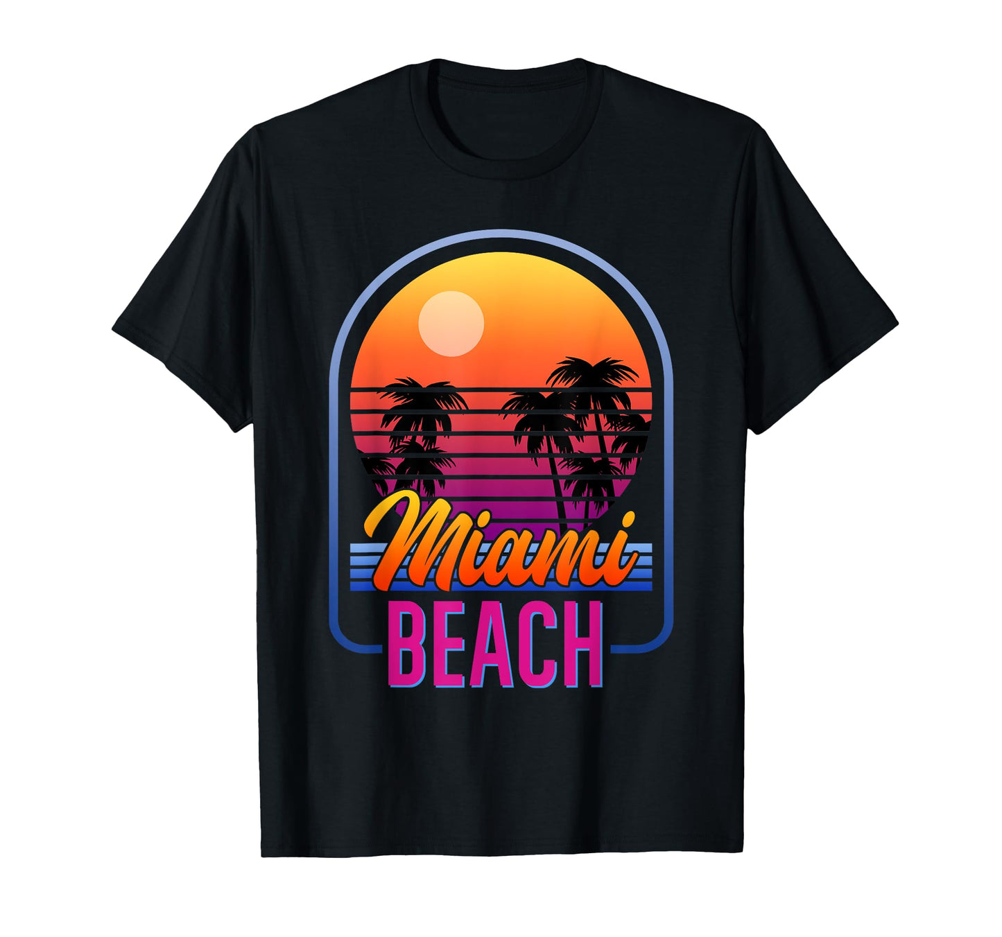 Miami Beach 80S Aesthetic Vaporwave T-Shirt - Minimalist Print Unisex - T-Shirt, Sweatshirt, Hoodie