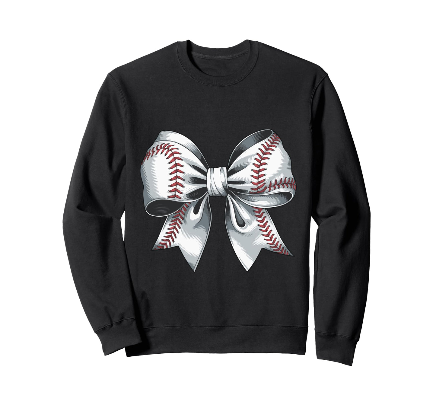 Baseball Bow Baseball Mom Mothers Sweatshirt - Fun Novelty Design Unisex - T-Shirt, Sweatshirt, Hoodie