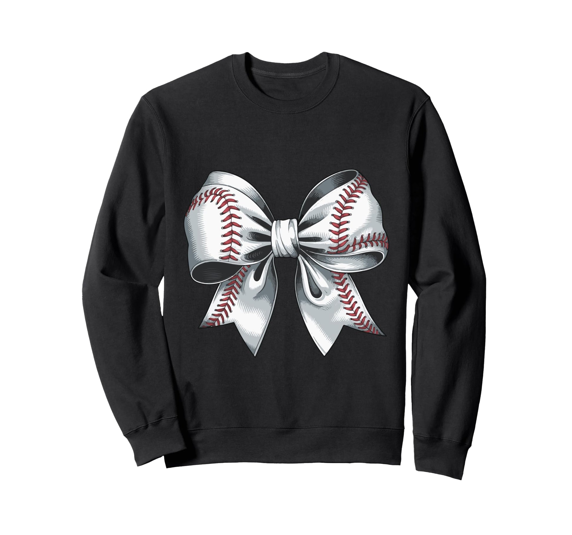 Baseball Bow Baseball Mom Mothers Sweatshirt - Fun Novelty Design Unisex - T-Shirt, Sweatshirt, Hoodie