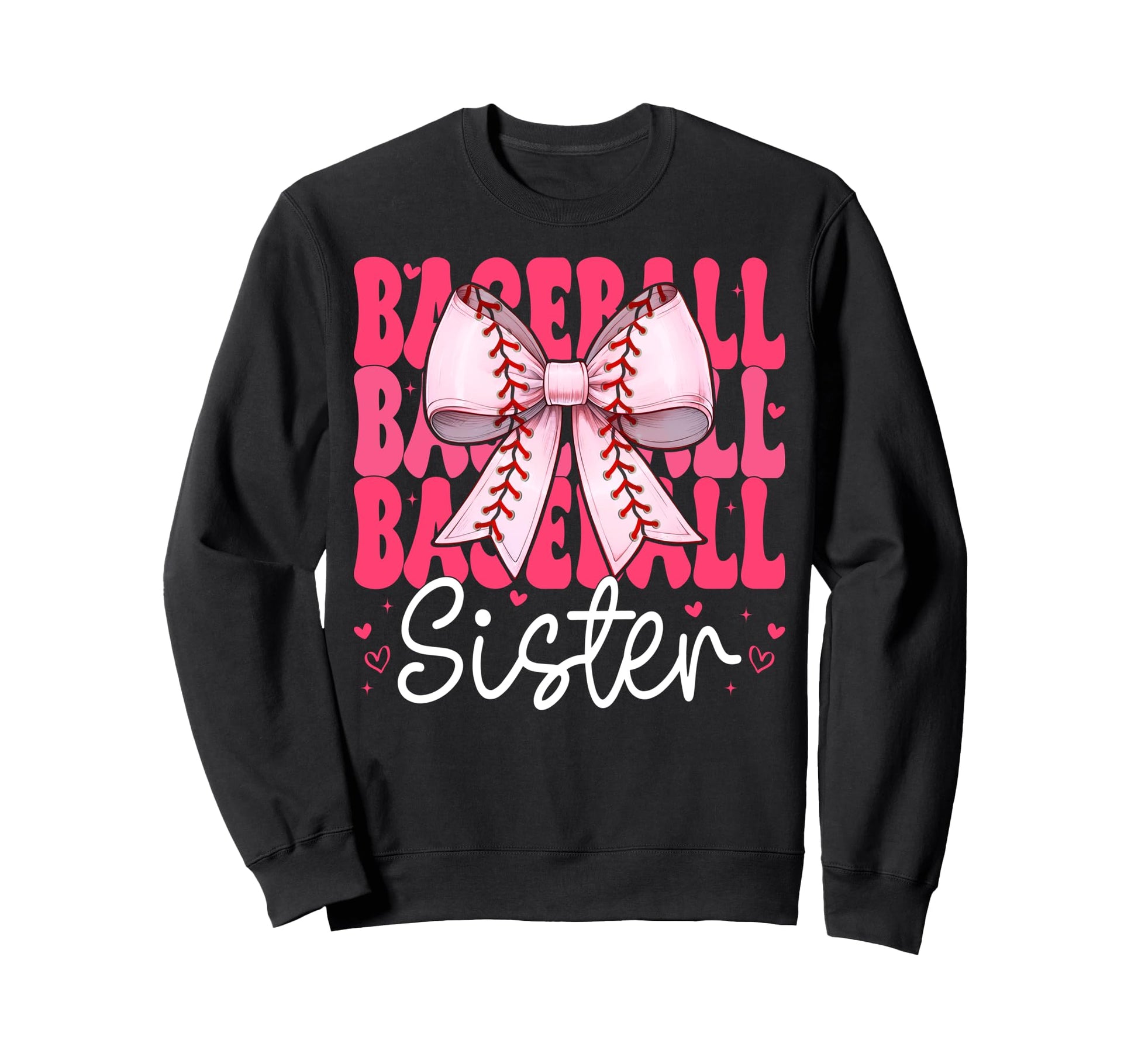 Baseball Sister Baseball Coquette Sweatshirt - Custom Art Print for Adults - T-Shirt, Sweatshirt, Hoodie