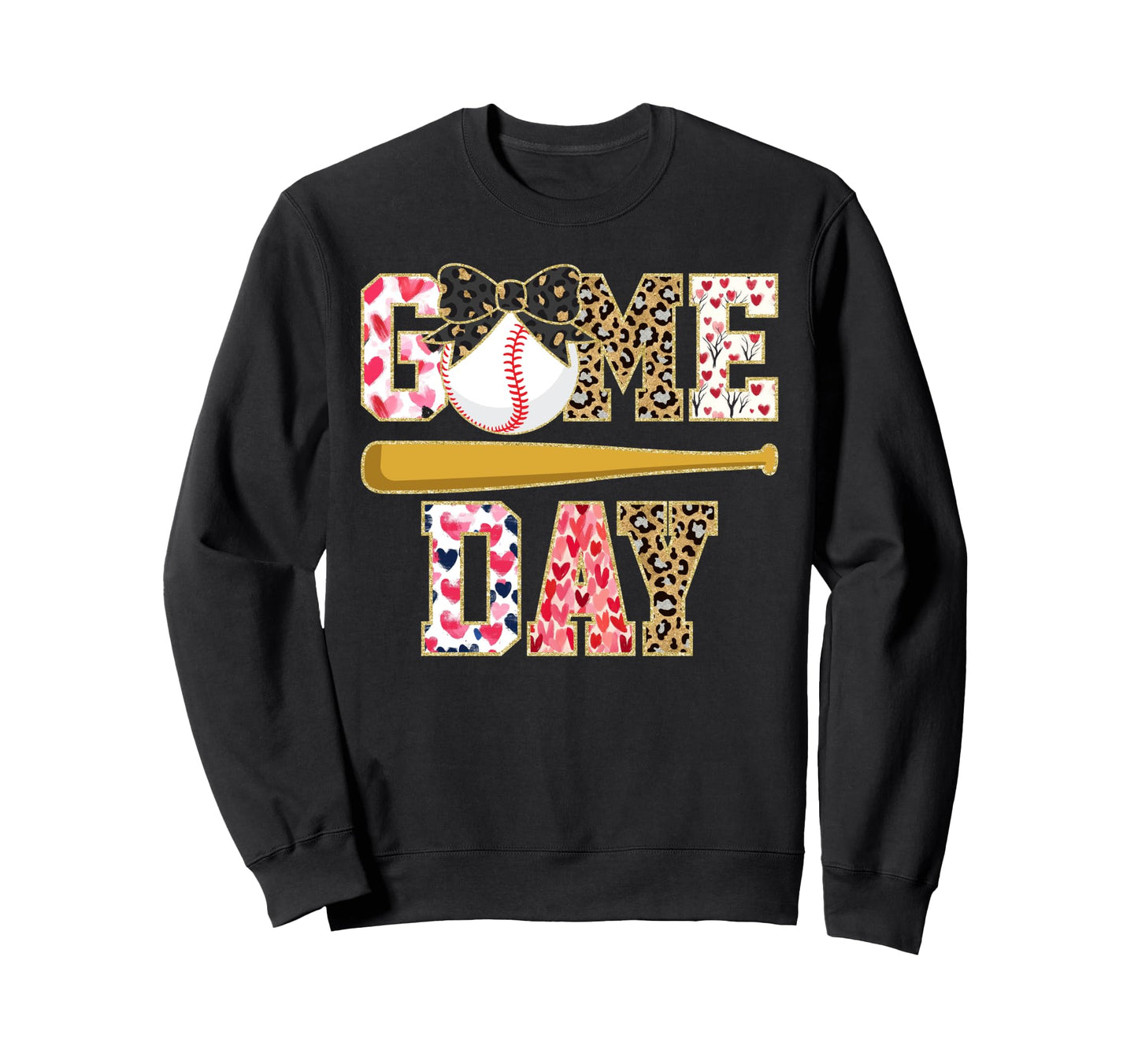 Game Day Baseball Softball Bat Gift T-Shirt - Aesthetic Graphic for Adults - T-Shirt, Sweatshirt, Hoodie
