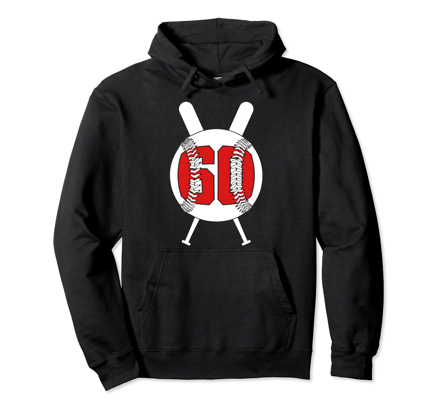 60 Years Baseball 60Th Birthday Hoodie - Custom Art Print for Adults - T-Shirt, Sweatshirt, Hoodie