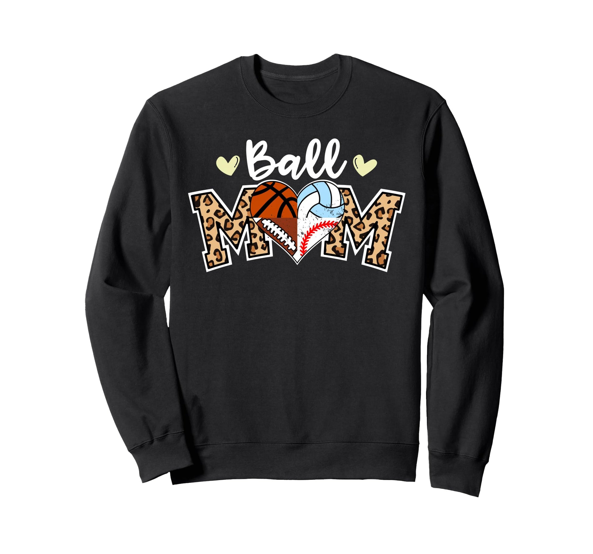 Ball Mom Leopard Football Sweatshirt - Fun Novelty Design for Adults - T-Shirt, Sweatshirt, Hoodie