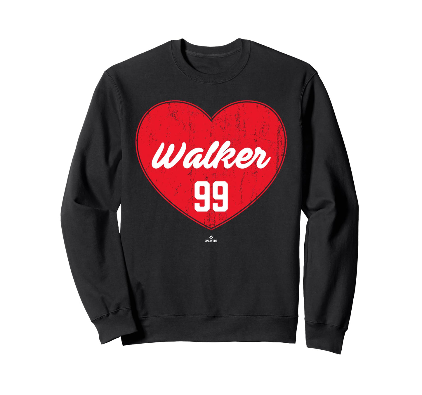 Distressed Heart Taijuan Walker Sweatshirt - Aesthetic Graphic for Adults - T-Shirt, Sweatshirt, Hoodie