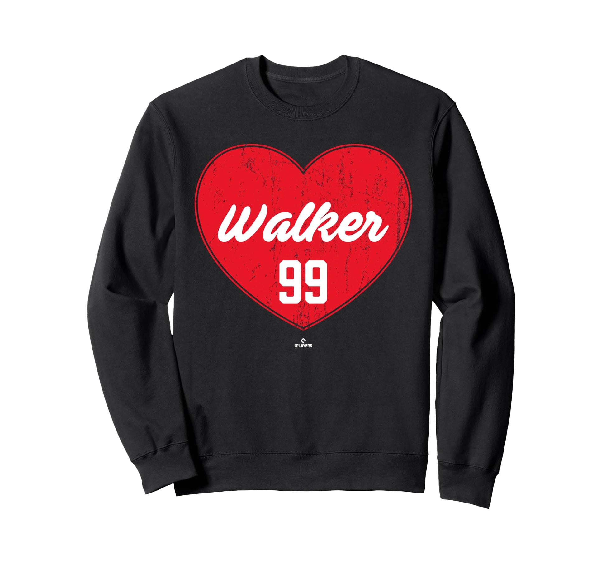 Distressed Heart Taijuan Walker Sweatshirt - Aesthetic Graphic for Adults - T-Shirt, Sweatshirt, Hoodie