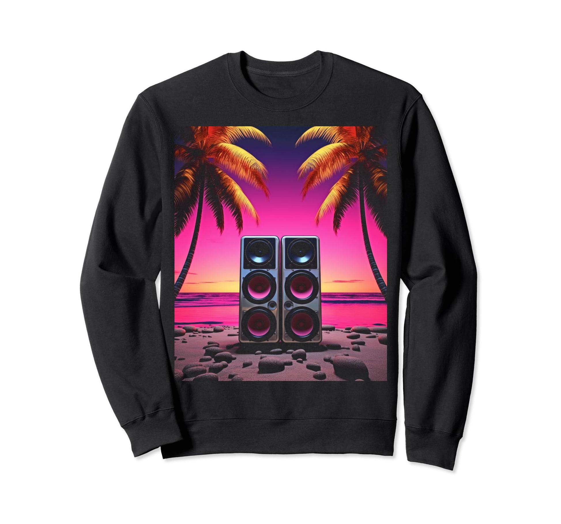 Vaporwave Stereo Speakers 80S Sweatshirt - Novelty Apparel Unisex - T-Shirt, Sweatshirt, Hoodie