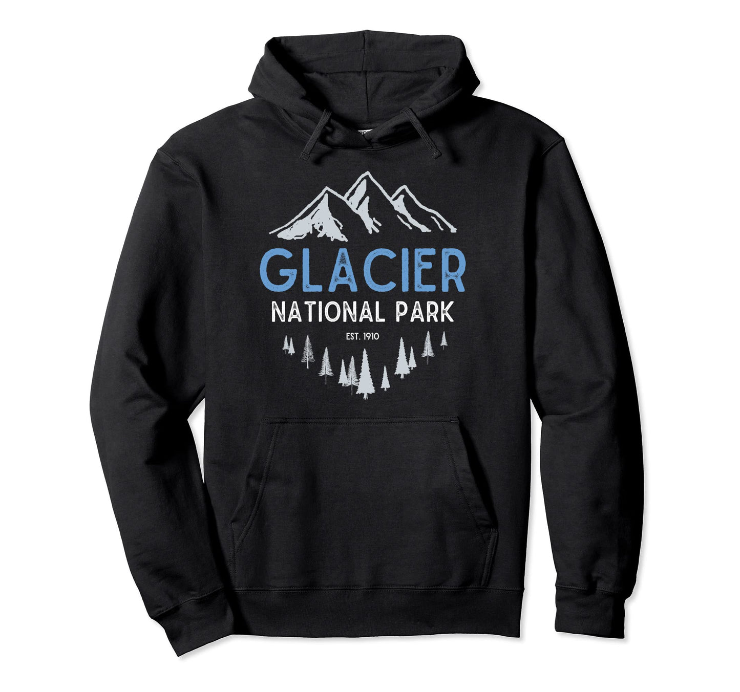 Glacier National Park Montana Hoodie - Unique Graphic for Adults - T-Shirt, Sweatshirt, Hoodie