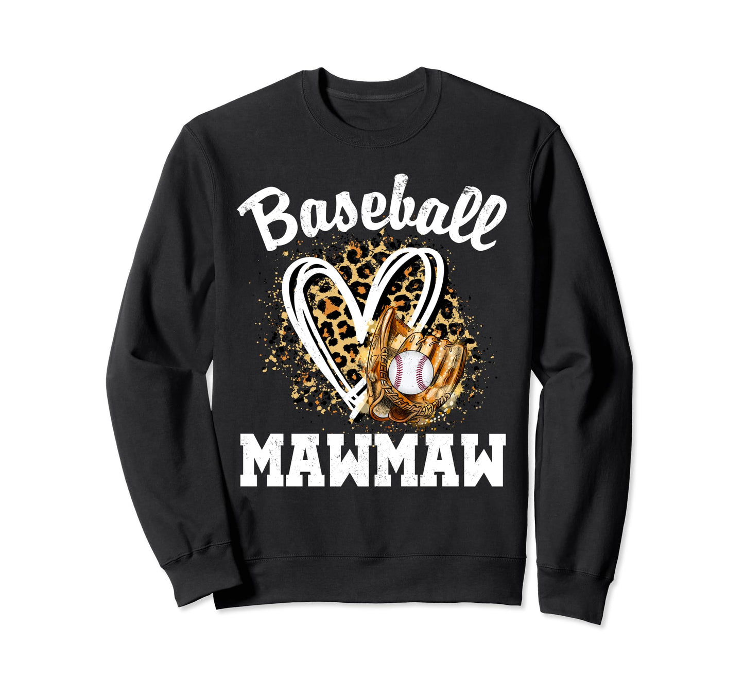 Baseball Mawmaw Leopard Heart Sweatshirt - Custom Art Print Unisex - T-Shirt, Sweatshirt, Hoodie