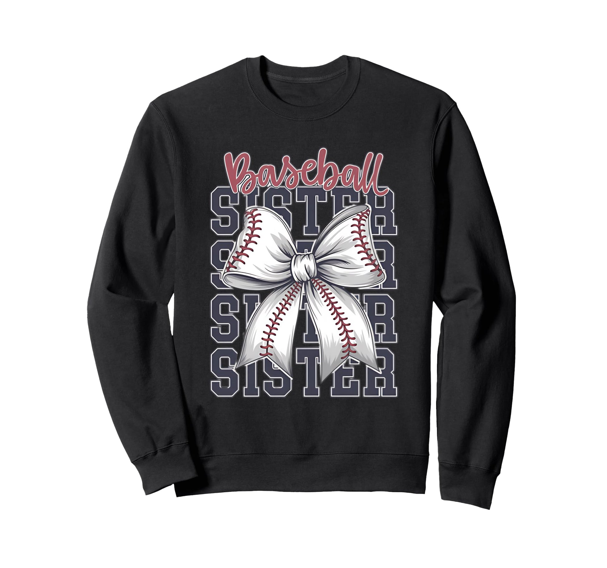 Baseball Sister Coquette Bow Sweatshirt - Unique Graphic Men Women - T-Shirt, Sweatshirt, Hoodie