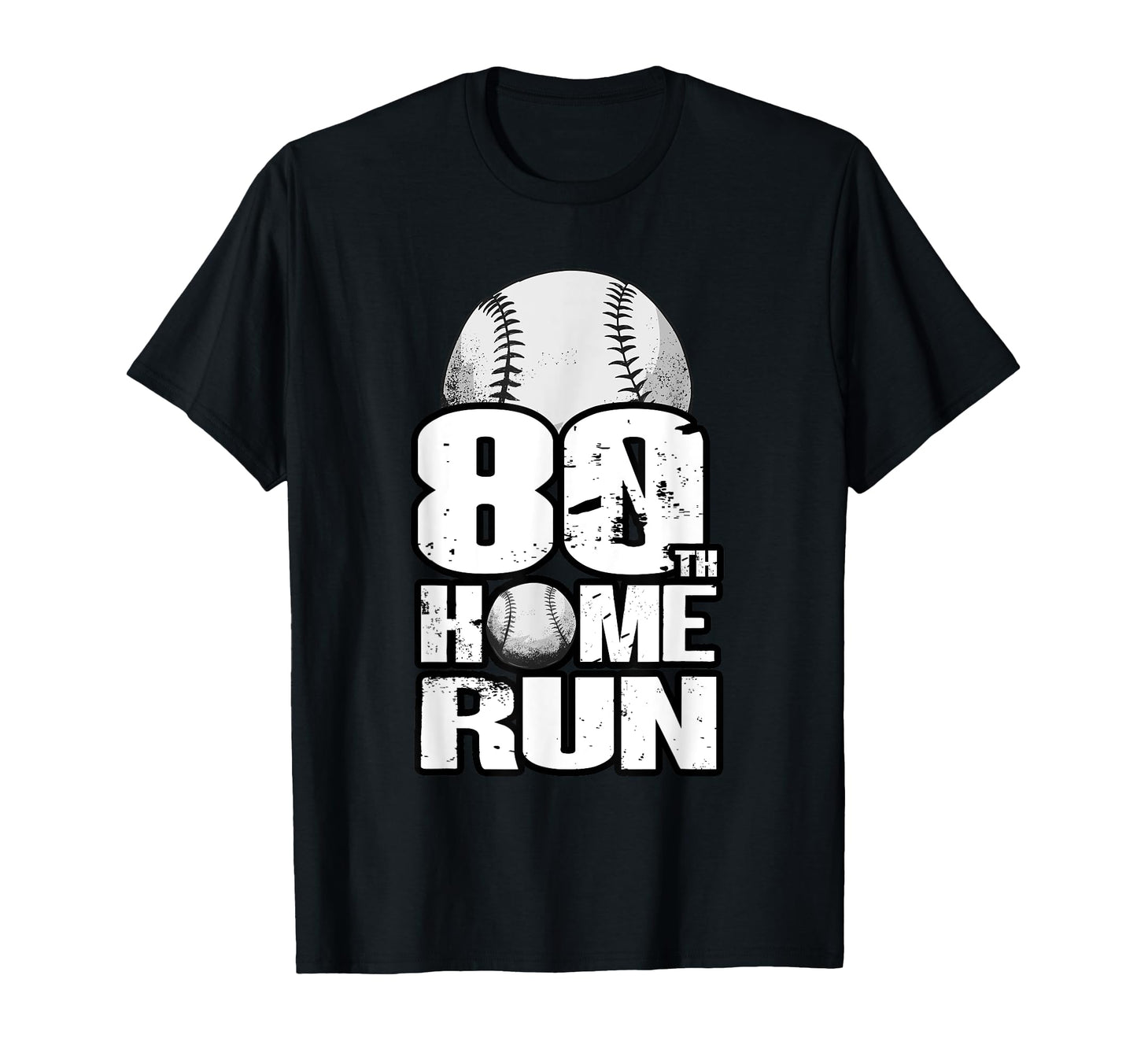 80 Years Old Baseball 80Th Birthday T-Shirt - Custom Art Print Men Women - T-Shirt, Sweatshirt, Hoodie