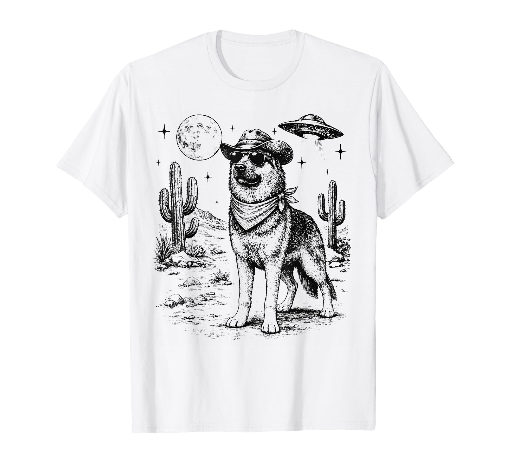 Cowboy Dog Funny German Shepherd T-Shirt - Casual Everyday Wear for Adults - T-Shirt, Sweatshirt, Hoodie