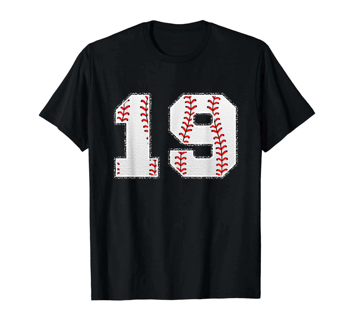 Number 19 Baseball Distressed Number T-Shirt - Custom Art Print Unisex - T-Shirt, Sweatshirt, Hoodie