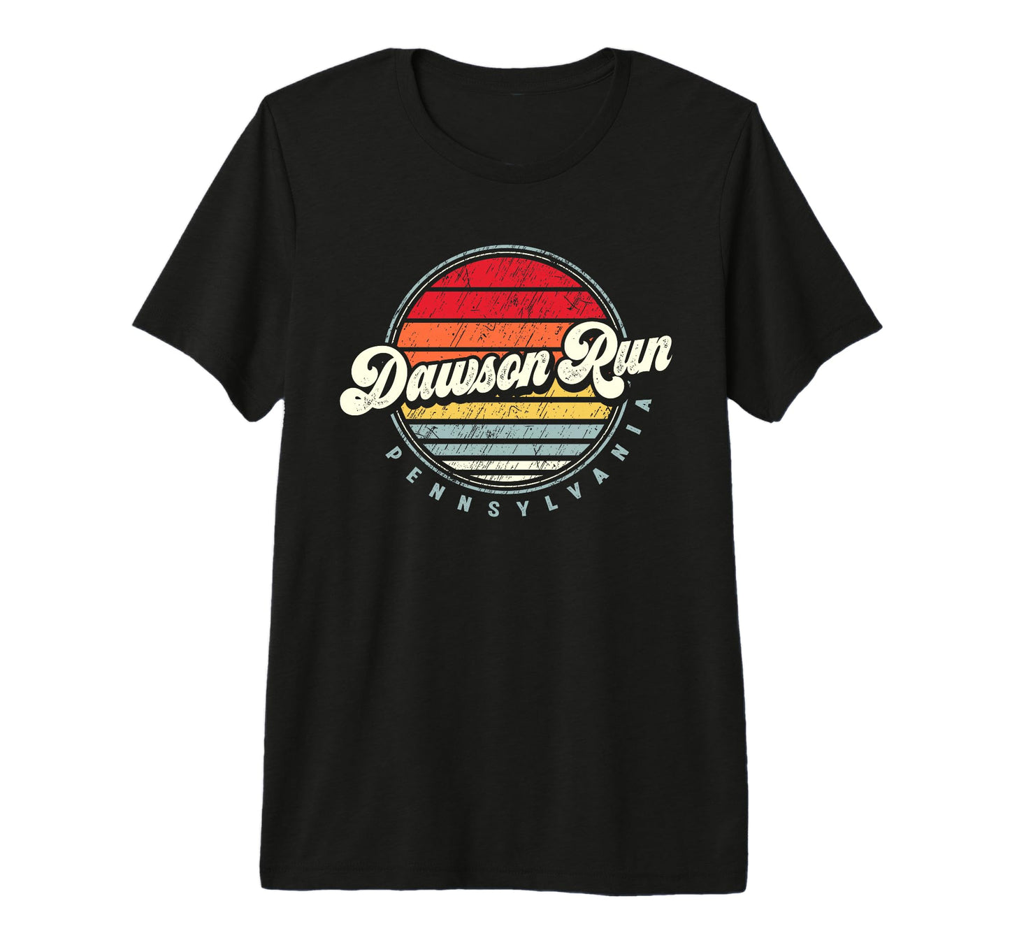 Dawson Run Home State 70S Sunset Tri T-Shirt - Streetwear Style Unisex - T-Shirt, Sweatshirt, Hoodie