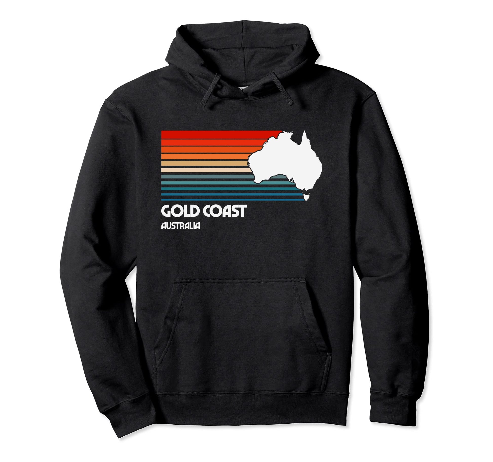 Gold Coast Australia Stripes Hoodie - Graphic Print Men Women - T-Shirt, Sweatshirt, Hoodie