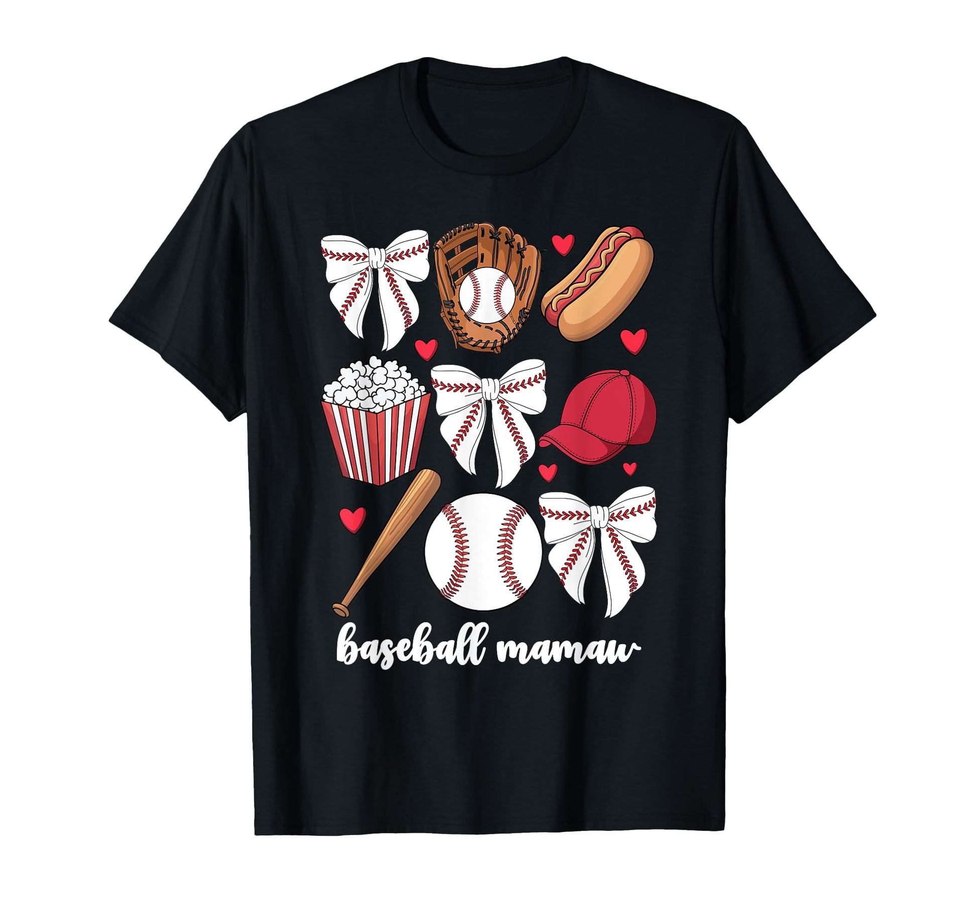 Baseball Mamaw Coquette Bow Baseball T-Shirt - Aesthetic Graphic Men Women - T-Shirt, Sweatshirt, Hoodie