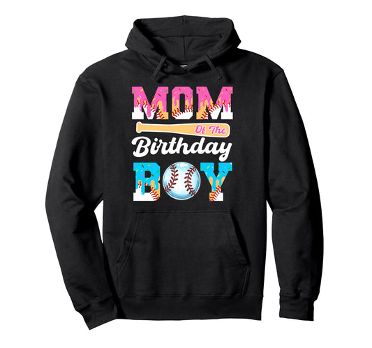 Baseball Ice Cream Drip Mom Birthday Baseball Hoodie - Graphic Print Unisex - T-Shirt, Sweatshirt, Hoodie