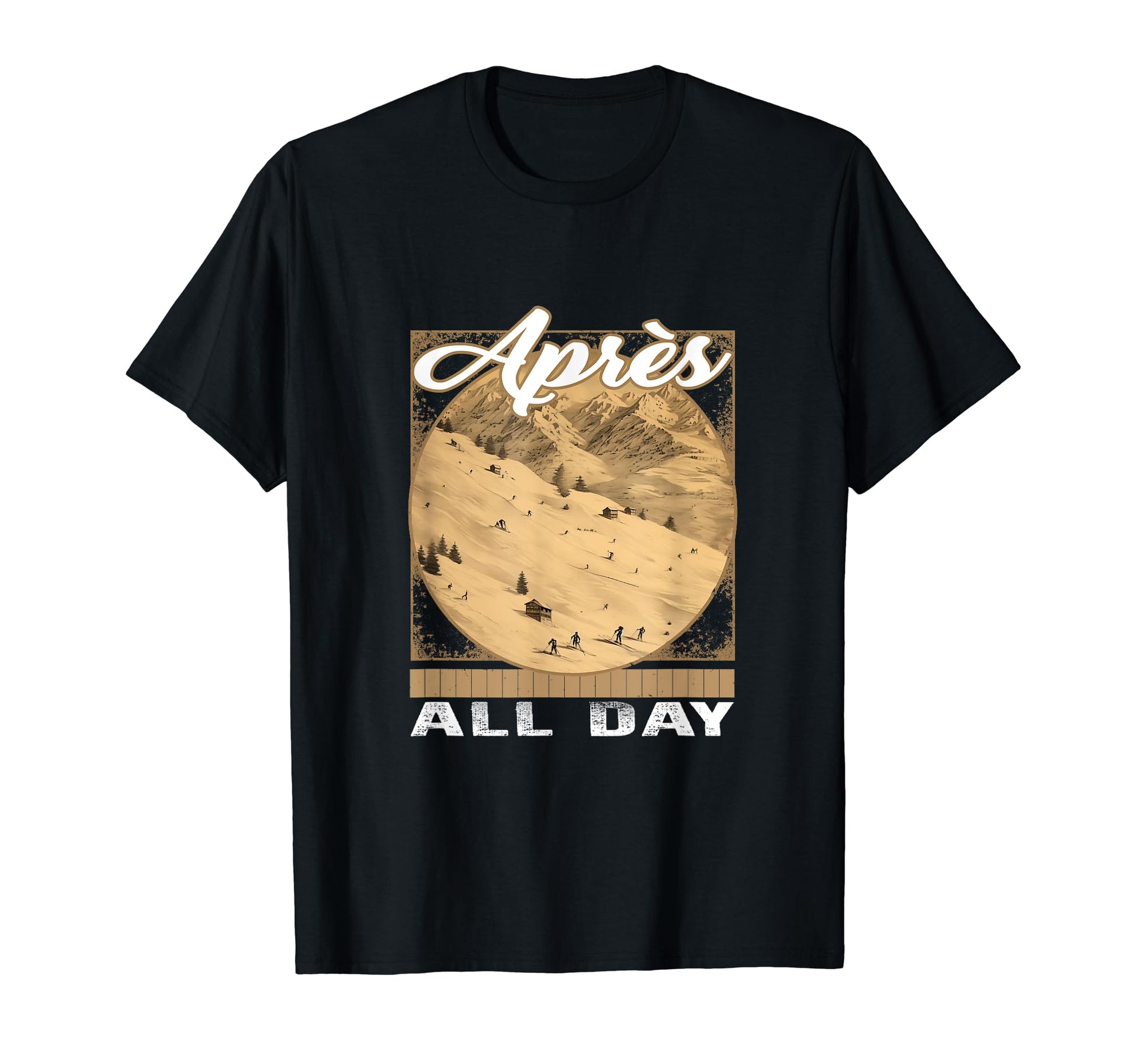 Apres All Day Ski Postcard Skiing T-Shirt - Minimalist Print Unisex - T-Shirt, Sweatshirt, Hoodie
