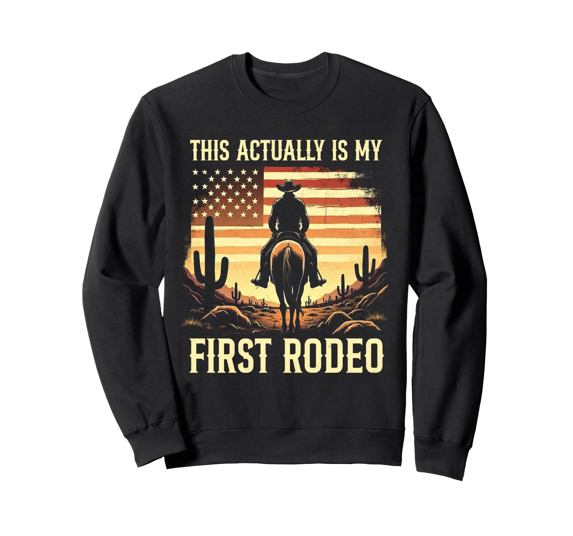 This Actually Is My First Rodeo Sweatshirt - Minimalist Print Men Women - T-Shirt, Sweatshirt, Hoodie