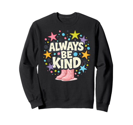 Always Be Kind Positive Colorful Sweatshirt - Fun Novelty Design Unisex - T-Shirt, Sweatshirt, Hoodie