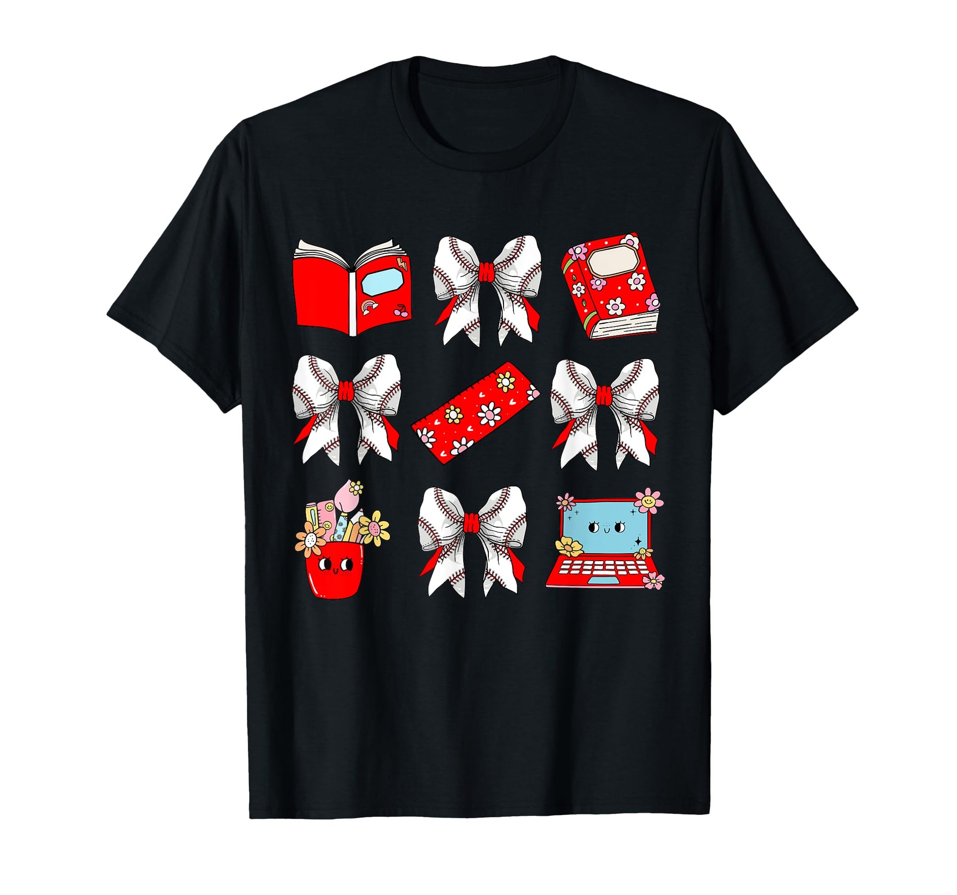 Coquette Bow 100 Days School Baseball T-Shirt - Trendy Graphic Unisex - T-Shirt, Sweatshirt, Hoodie