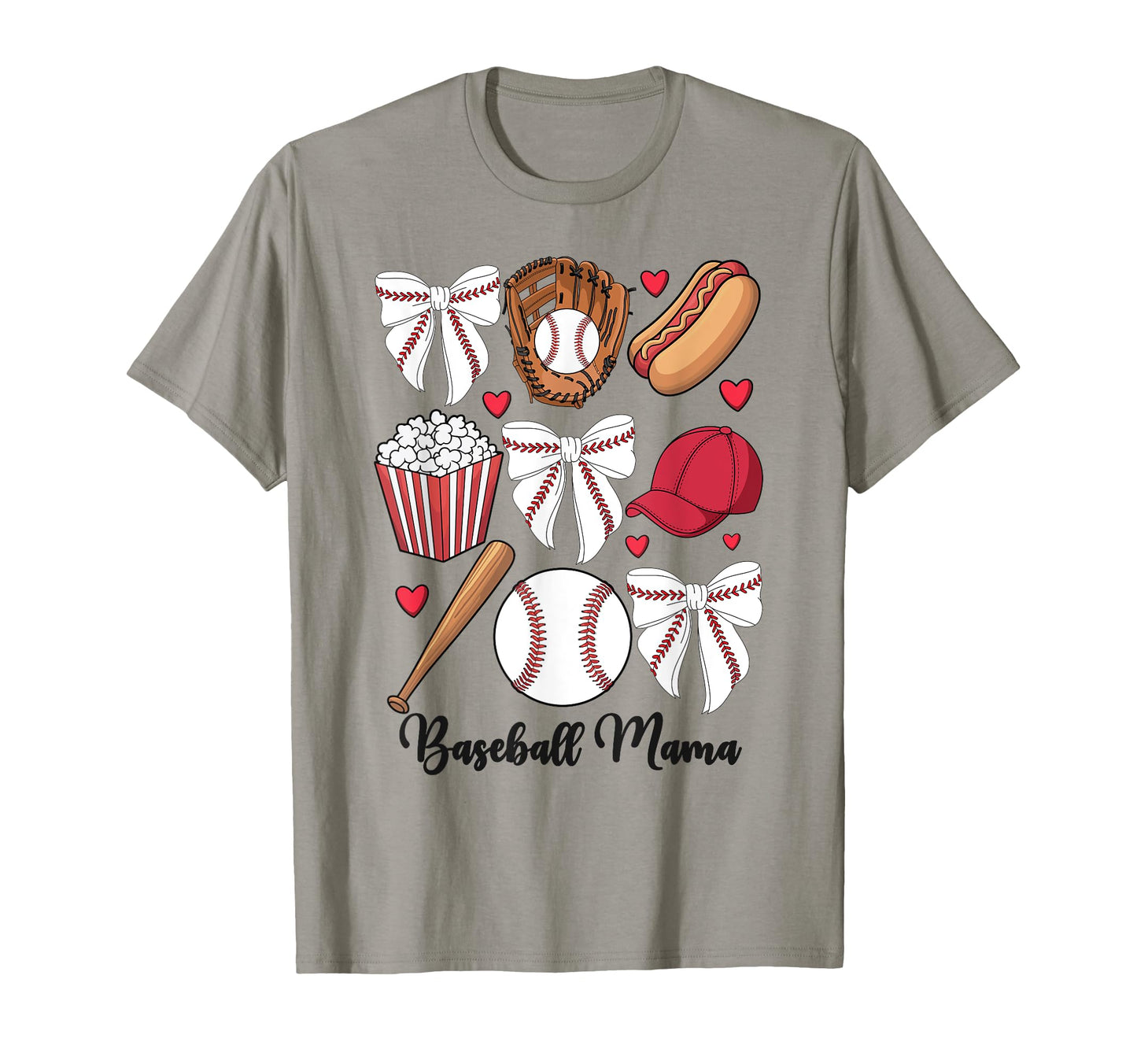 Baseball Coquette Bow Cheer Mama T-Shirt - Aesthetic Graphic Unisex - T-Shirt, Sweatshirt, Hoodie