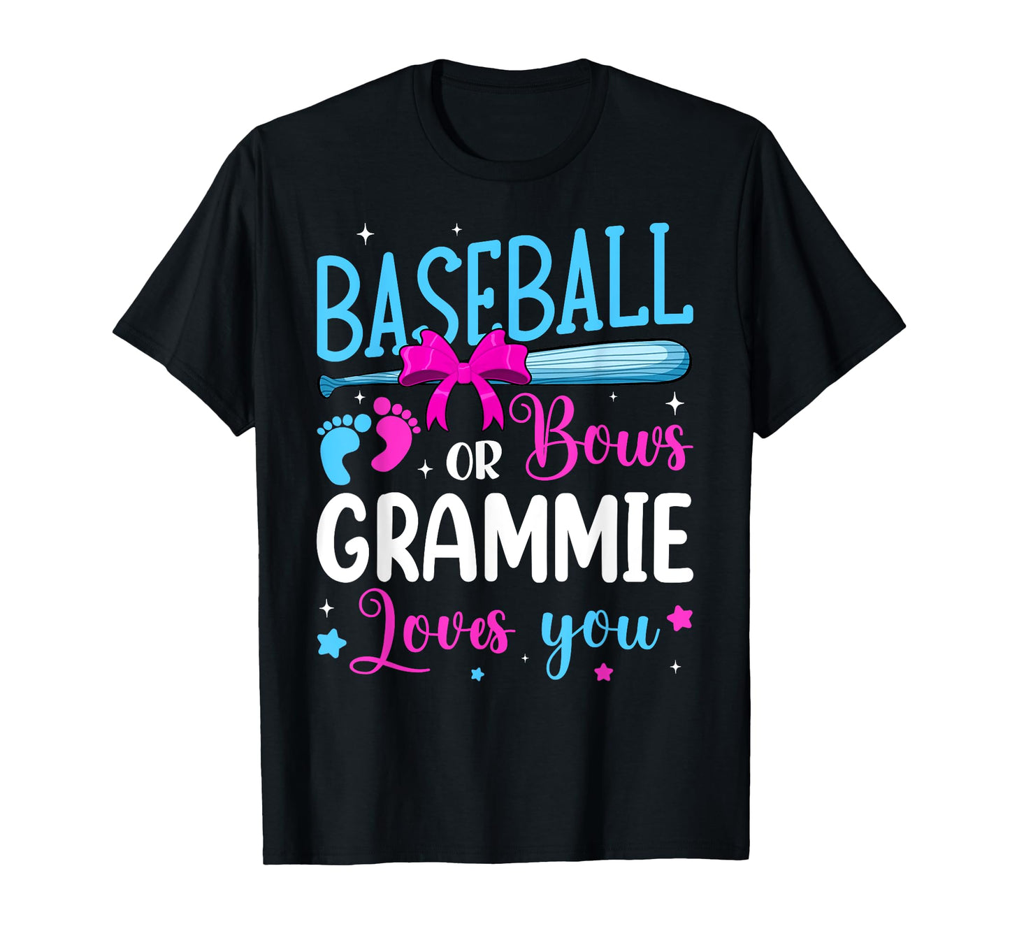 Baseball Or Bows Grammie Loves You Funny T-Shirt - Minimalist Print Unisex - T-Shirt, Sweatshirt, Hoodie