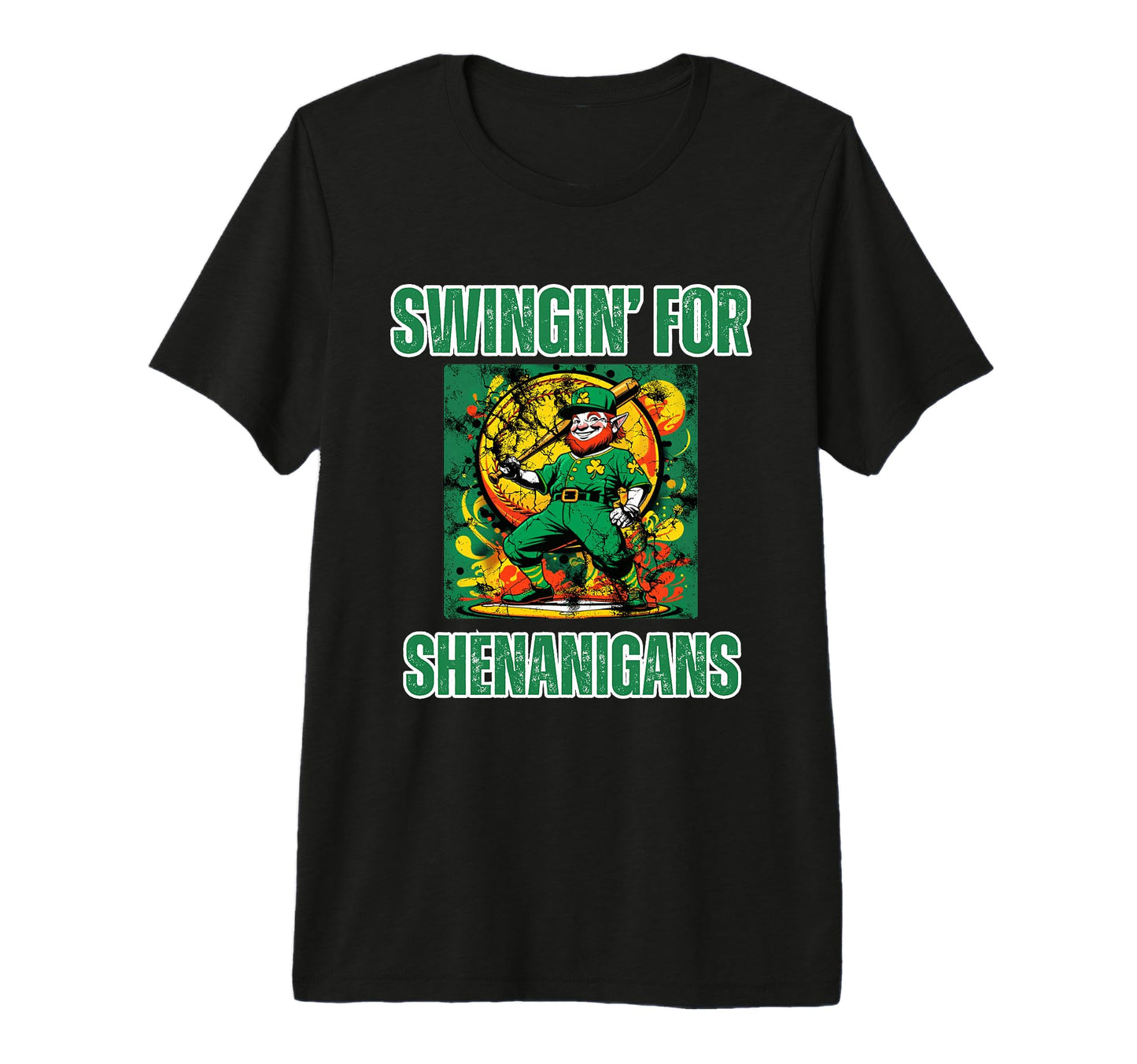 Leprechaun Baseball Power St Patricks T-Shirt - Streetwear Style Men Women - T-Shirt, Sweatshirt, Hoodie
