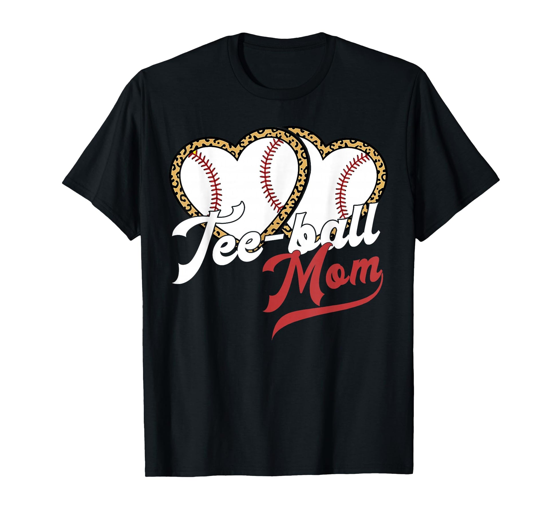 Ball Mom Leopard Heart Baseball T-Shirt - Fun Novelty Design Men Women - T-Shirt, Sweatshirt, Hoodie