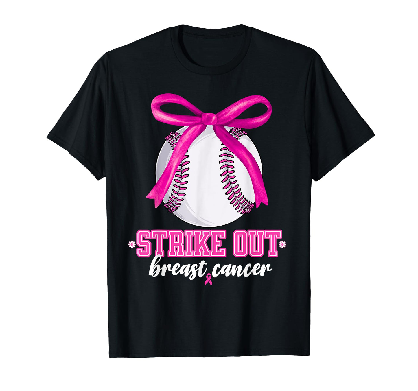Strike Out Baseball Breast Cancer T-Shirt - Minimalist Print Unisex - T-Shirt, Sweatshirt, Hoodie