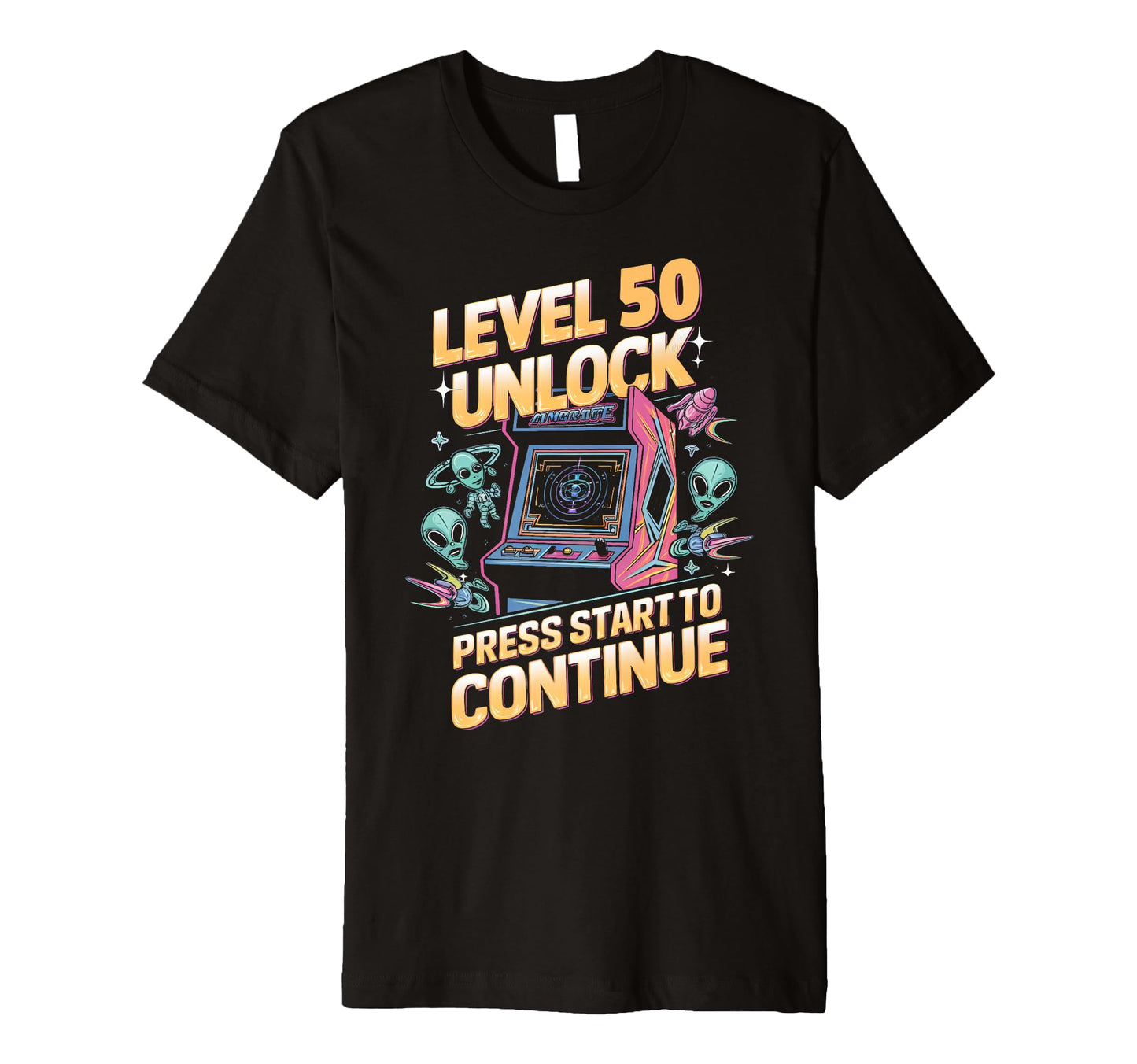 Level 50 Unlock Birthday Gamer 50 T-Shirt - Novelty Apparel for Adults - T-Shirt, Sweatshirt, Hoodie