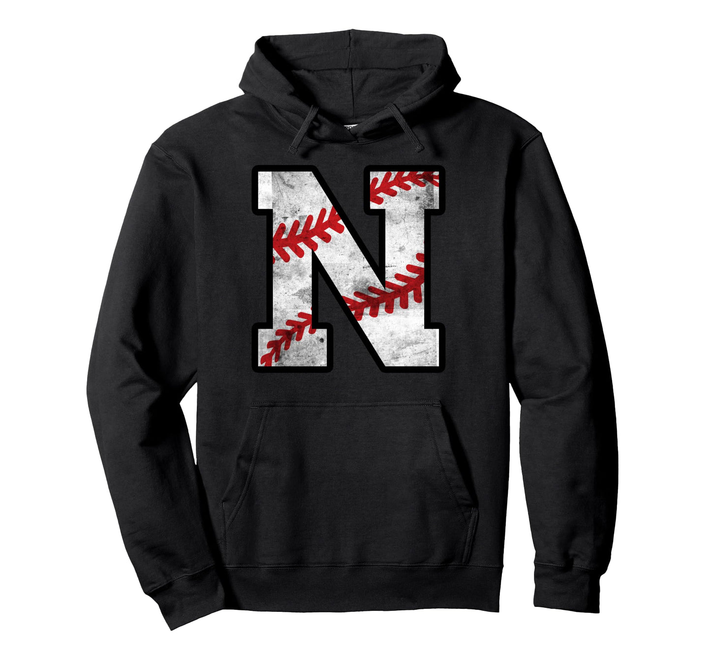 Distressed Baseball Letter N Hoodie - Streetwear Style for Adults - T-Shirt, Sweatshirt, Hoodie