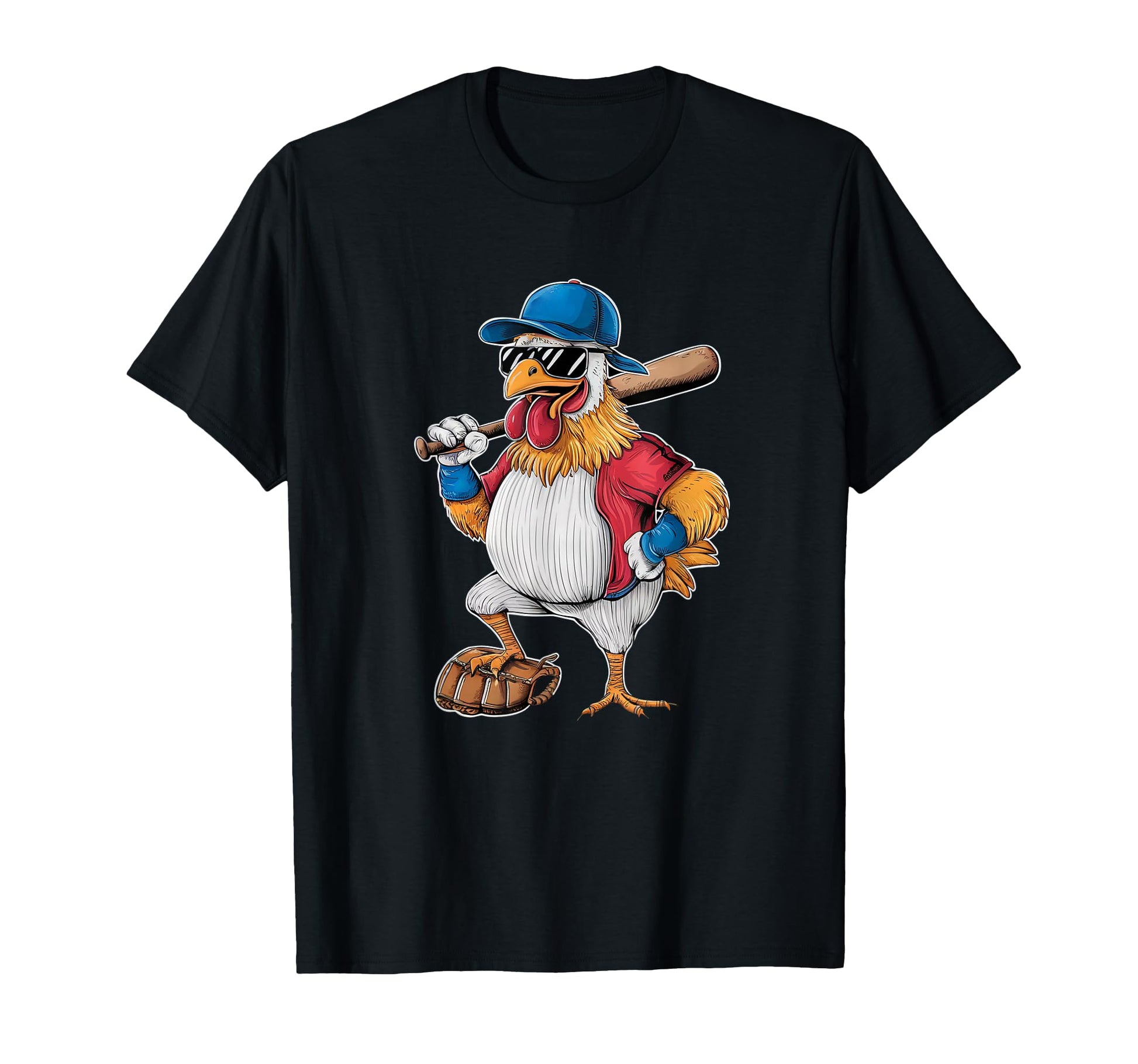 Chicken Baseball Player Funny Sports T-Shirt - Graphic Print for Adults - T-Shirt, Sweatshirt, Hoodie
