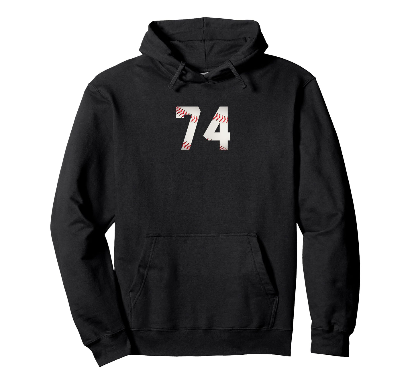 Number 74 Minimalist Birthday Baseball Hoodie - Trendy Graphic Unisex - T-Shirt, Sweatshirt, Hoodie