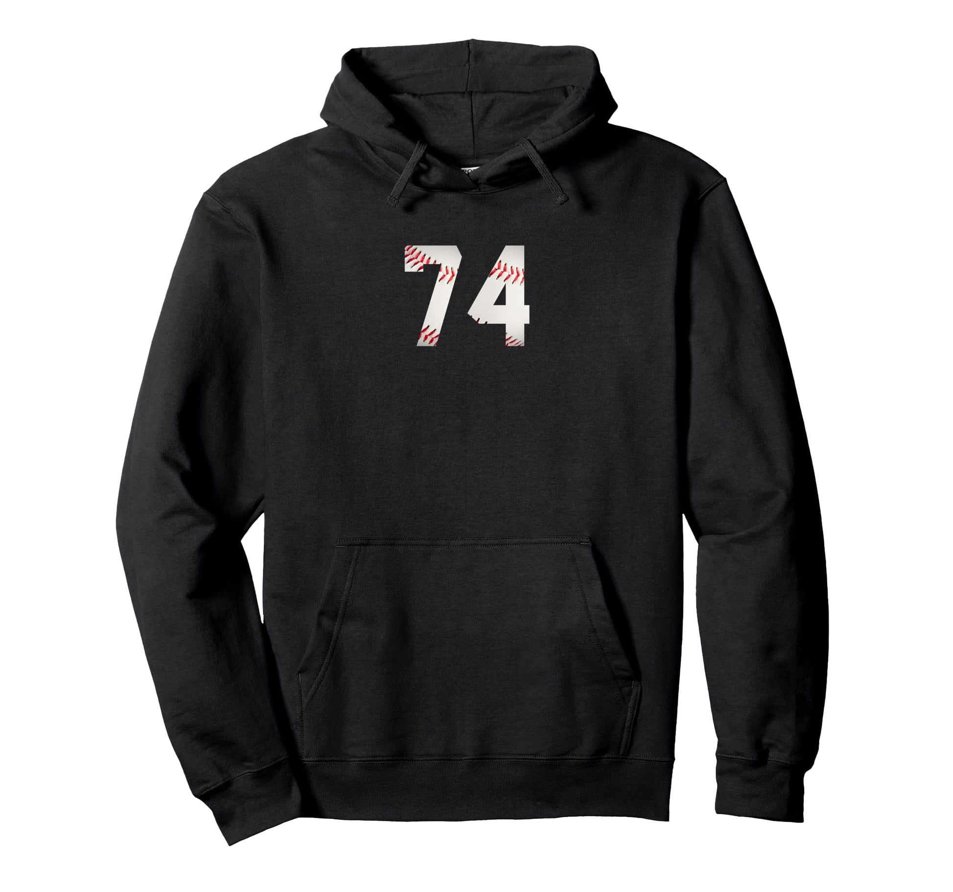 Number 74 Minimalist Birthday Baseball Hoodie - Trendy Graphic Unisex - T-Shirt, Sweatshirt, Hoodie
