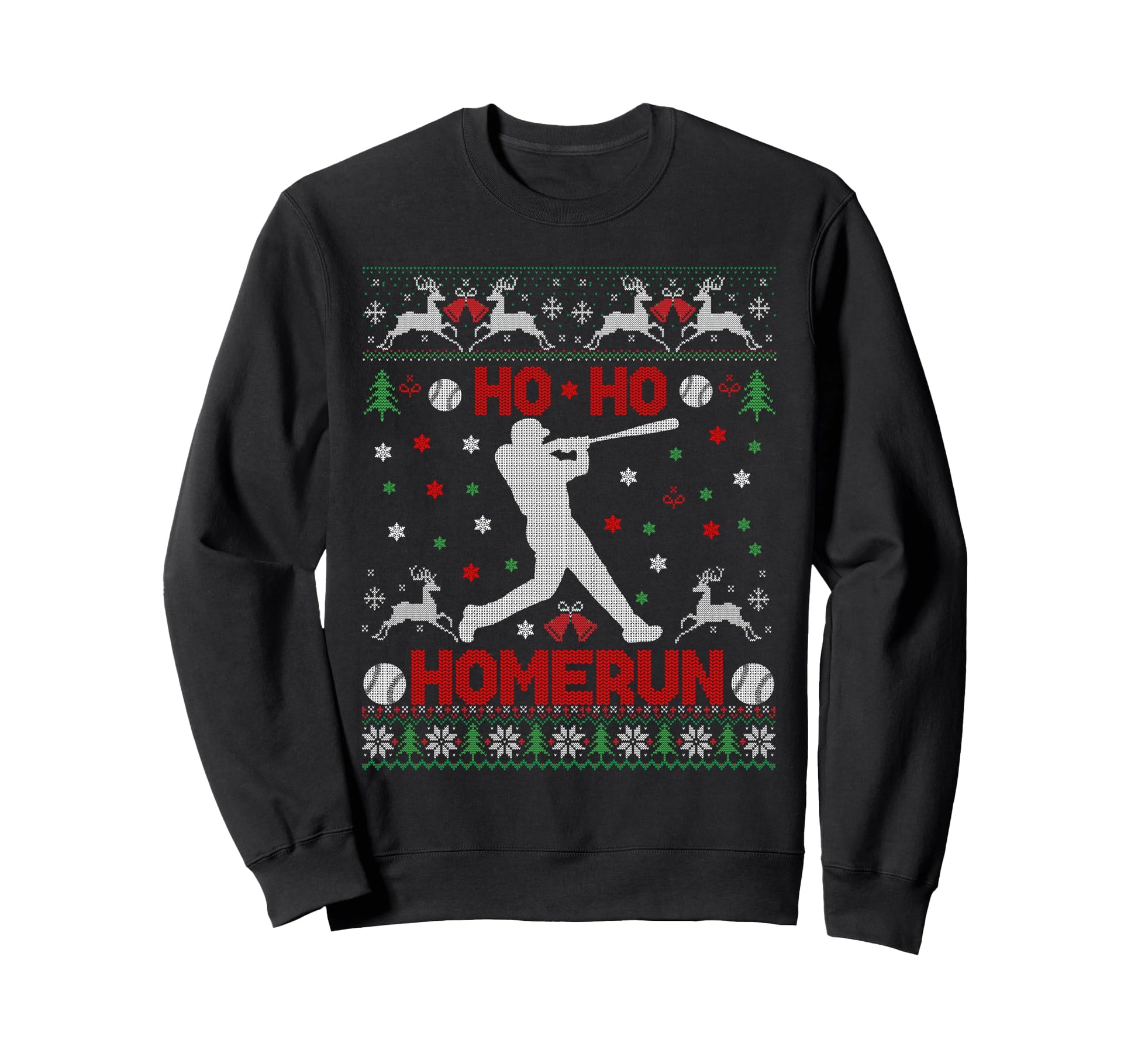 Baseball Softball Ho Ho Homerun Sweatshirt - Minimalist Print Men Women - T-Shirt, Sweatshirt, Hoodie