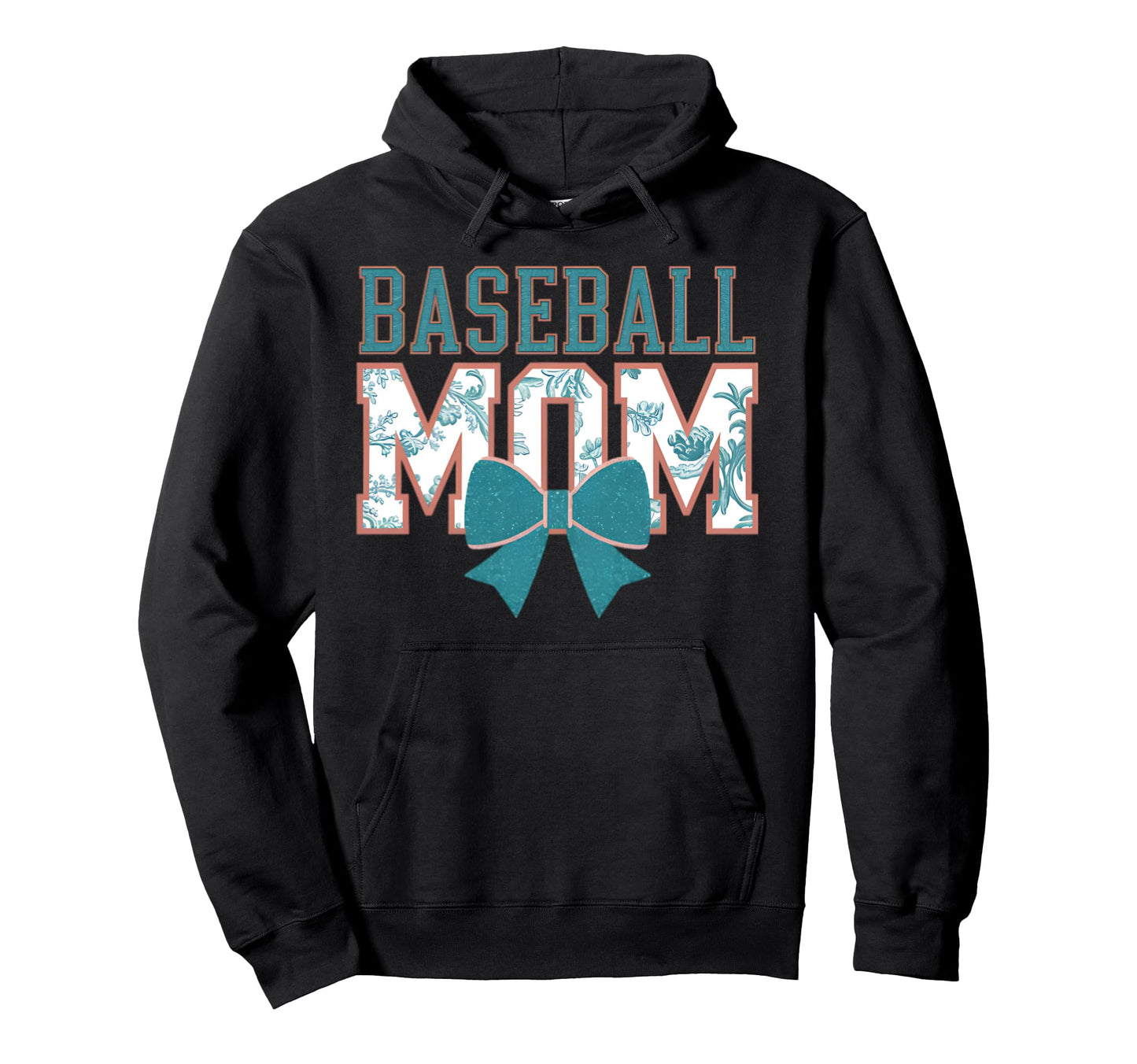Baseball Mom Coquette Bow Mothers Day Hoodie - Novelty Apparel for Adults - T-Shirt, Sweatshirt, Hoodie