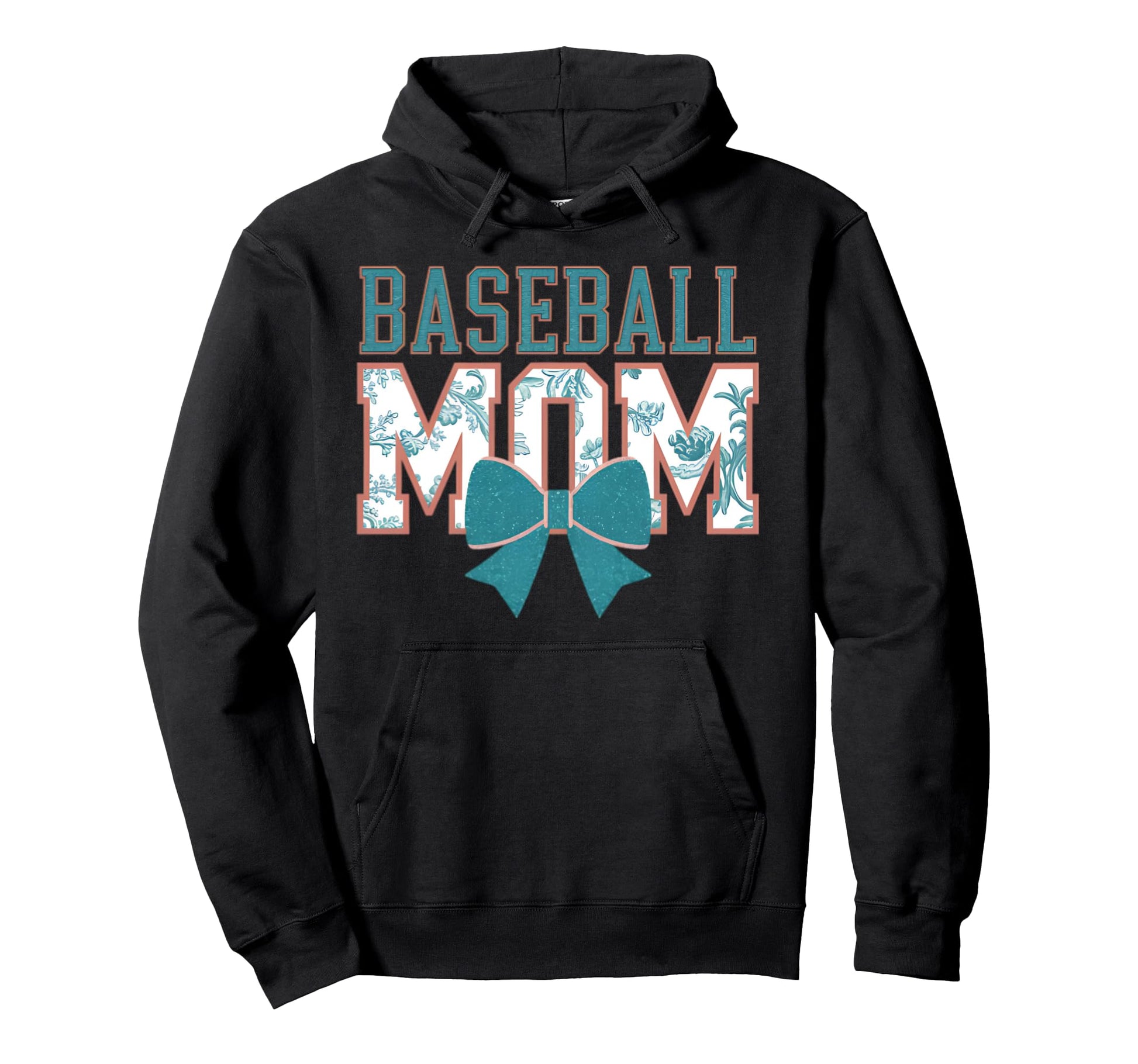 Baseball Mom Coquette Bow Mothers Day Hoodie - Novelty Apparel for Adults - T-Shirt, Sweatshirt, Hoodie