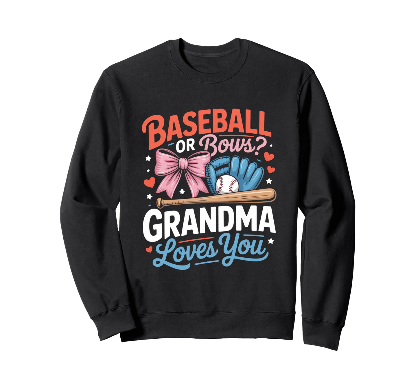Gender Reveal Baseball Or Bows Sweatshirt - Trendy Graphic for Adults - T-Shirt, Sweatshirt, Hoodie