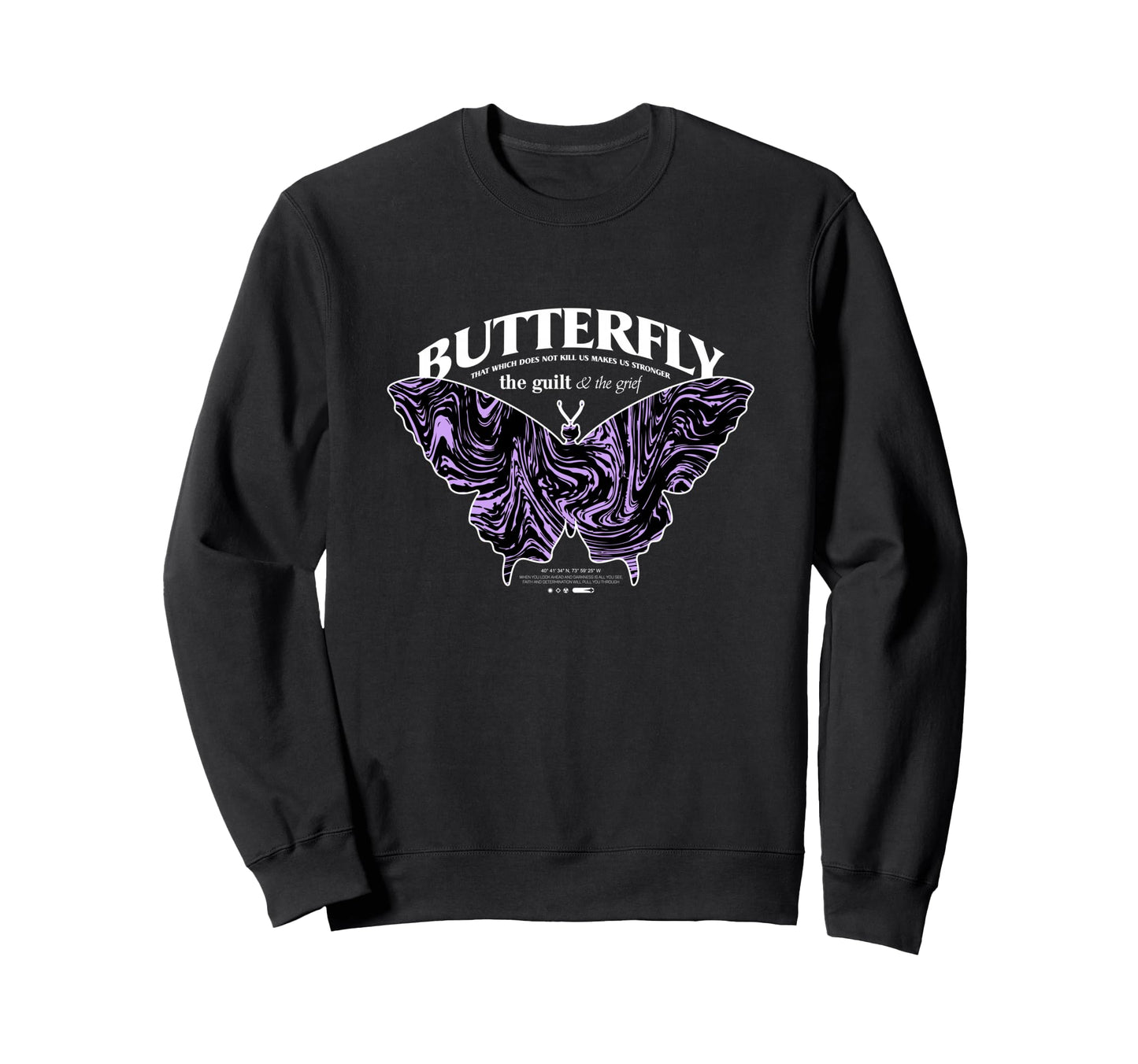 Butterfly Y2K Grunge Aesthetic Sweatshirt - Aesthetic Graphic Men Women - T-Shirt, Sweatshirt, Hoodie