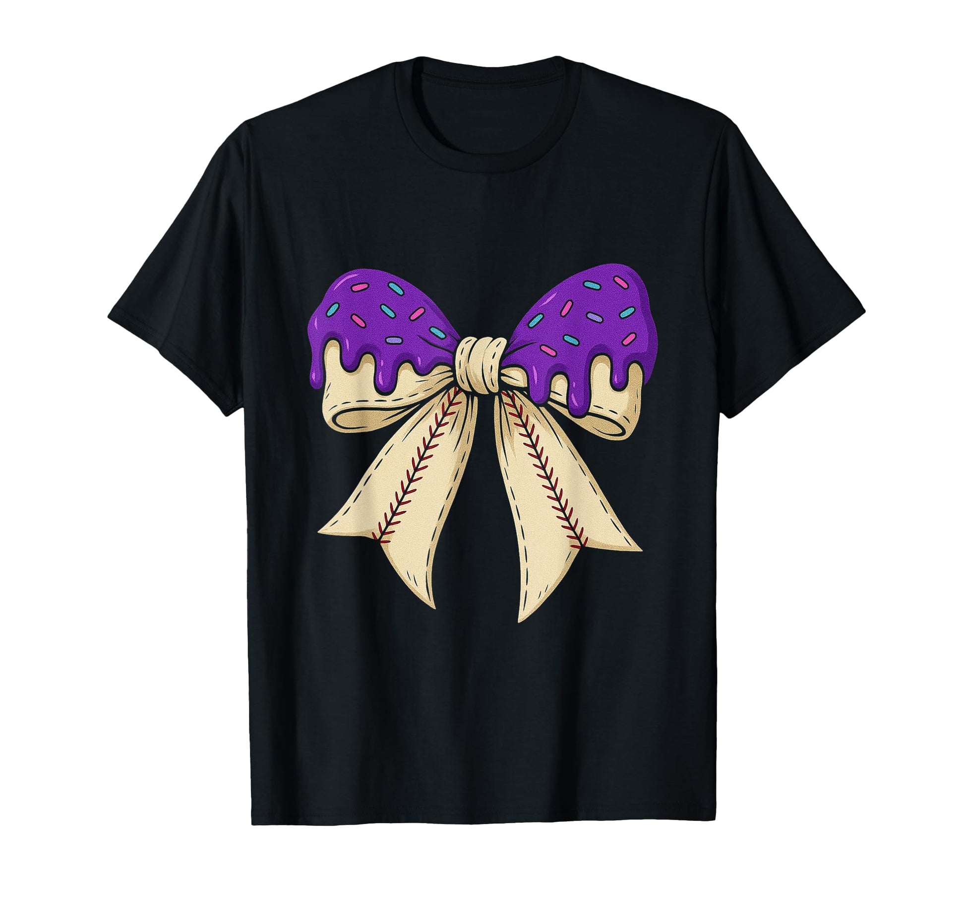 Baseball Bow Ice Cream Dripping T-Shirt - Trendy Graphic Men Women - T-Shirt, Sweatshirt, Hoodie