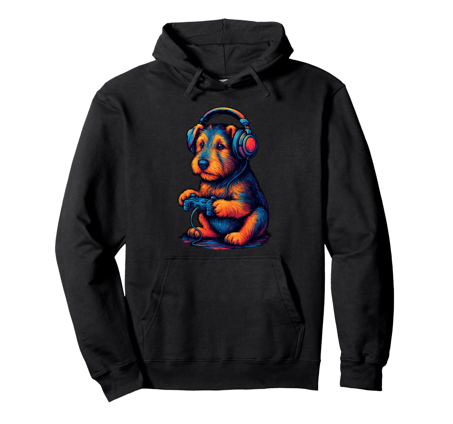 Airedale Terrier Gamer Gaming Dog Lover Hoodie - Custom Art Print Men Women - T-Shirt, Sweatshirt, Hoodie