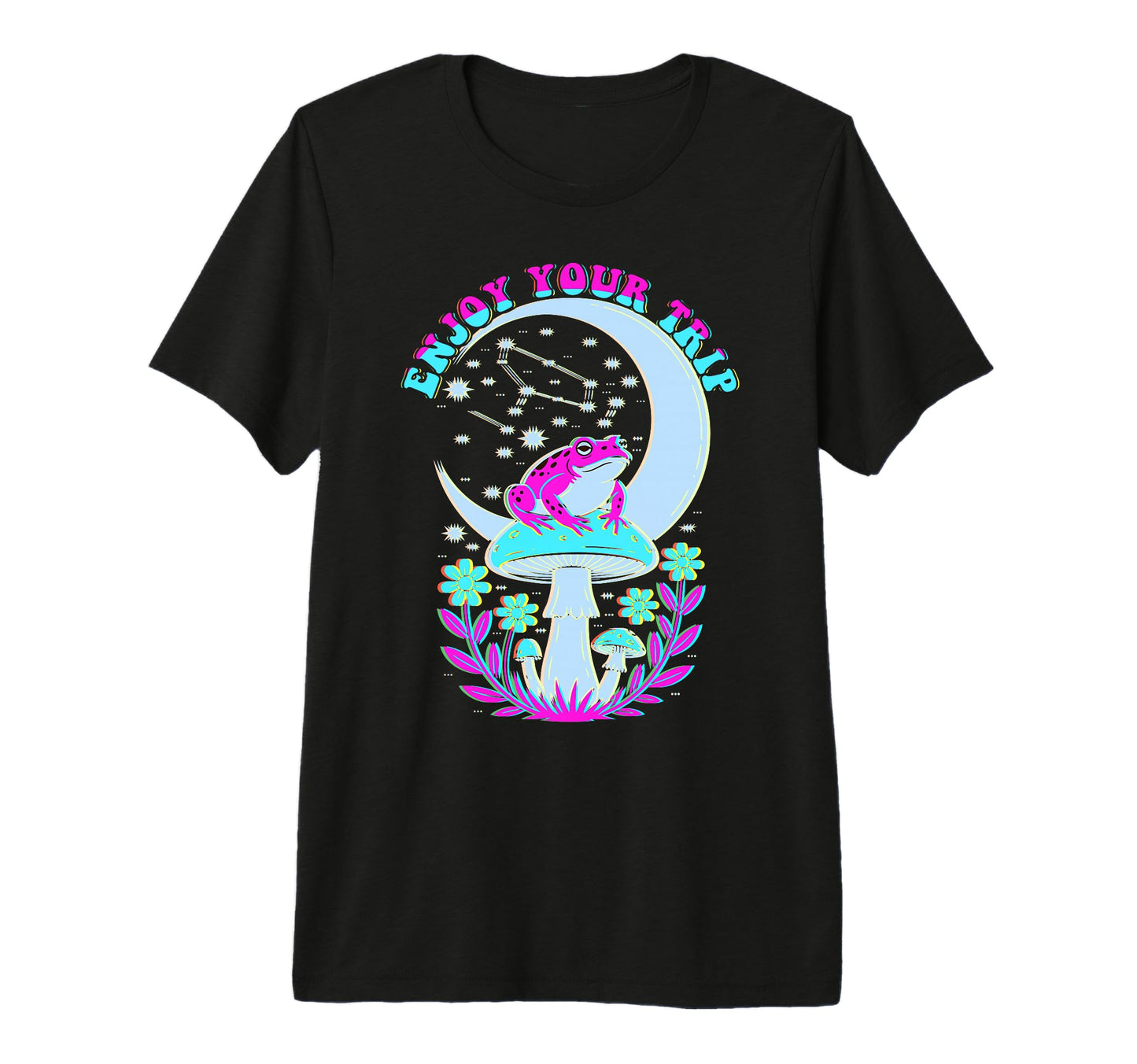Enjoy Mushrooms Trip Psychedelic Shrooms T-Shirt - Custom Art Print Unisex - T-Shirt, Sweatshirt, Hoodie