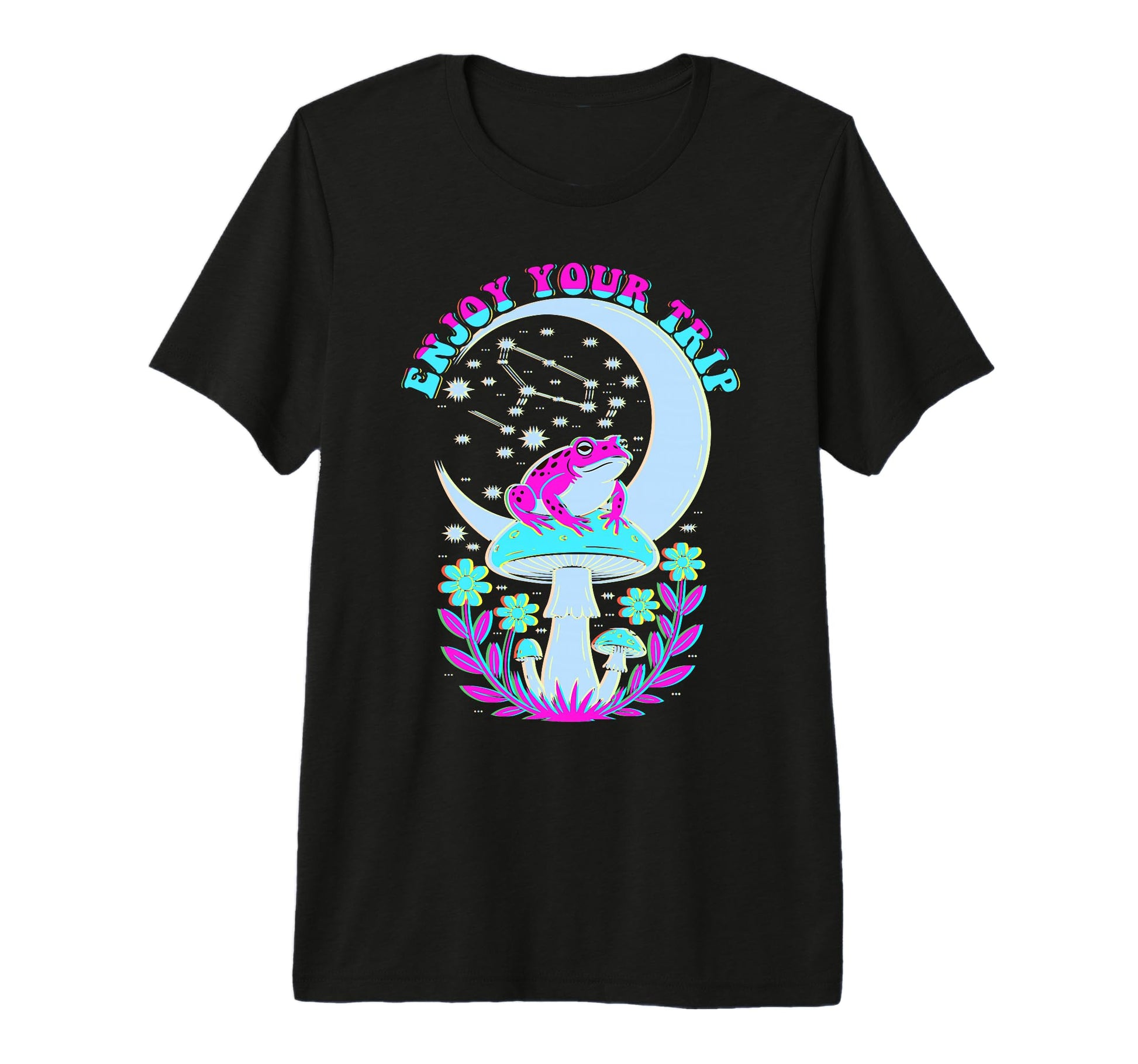 Enjoy Mushrooms Trip Psychedelic Shrooms T-Shirt - Custom Art Print Unisex - T-Shirt, Sweatshirt, Hoodie