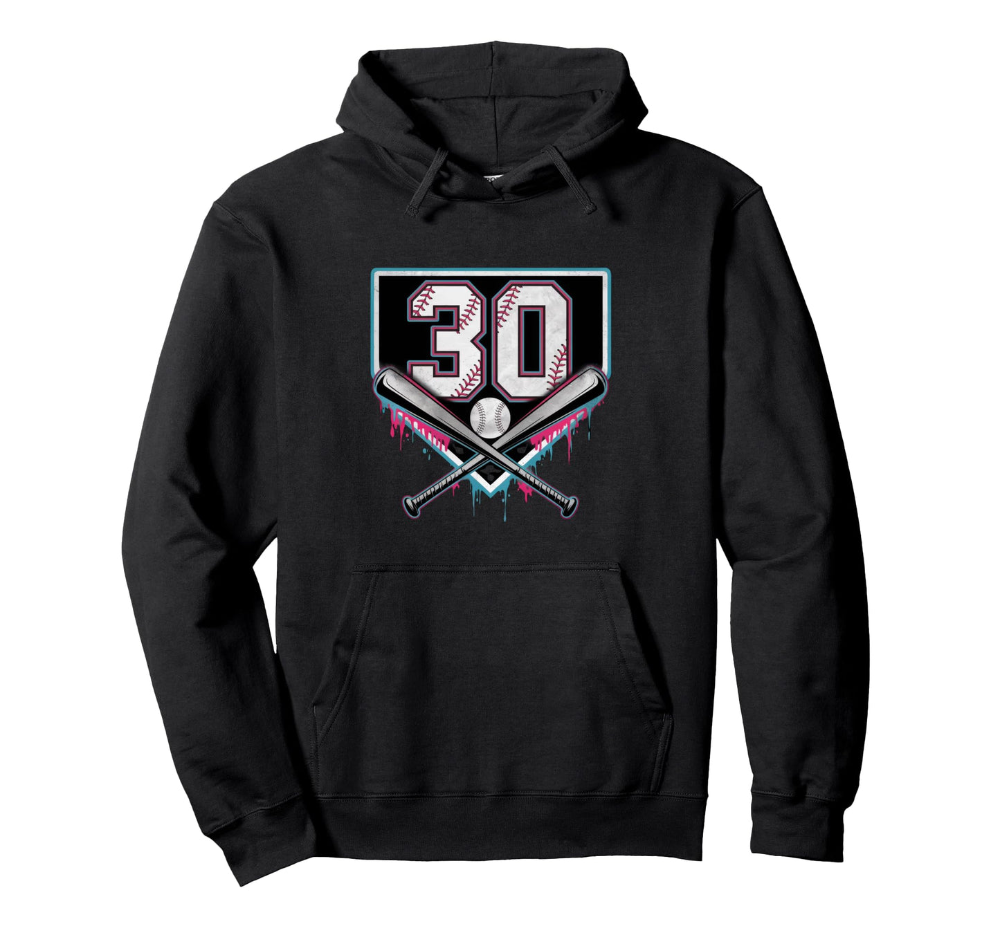 Baseball Home Ice Cream 30Th Birthday Hoodie - Graphic Print Men Women - T-Shirt, Sweatshirt, Hoodie
