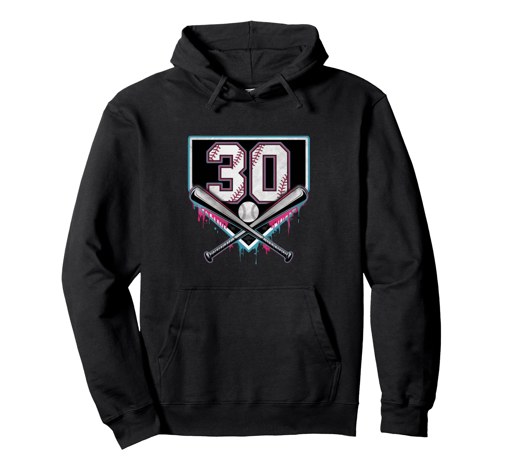 Baseball Home Ice Cream 30Th Birthday Hoodie - Graphic Print Men Women - T-Shirt, Sweatshirt, Hoodie