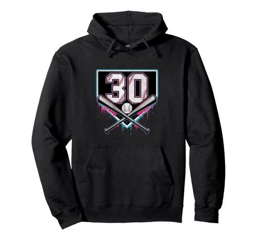 Baseball Home Ice Cream 30Th Birthday Hoodie - Graphic Print Men Women - T-Shirt, Sweatshirt, Hoodie