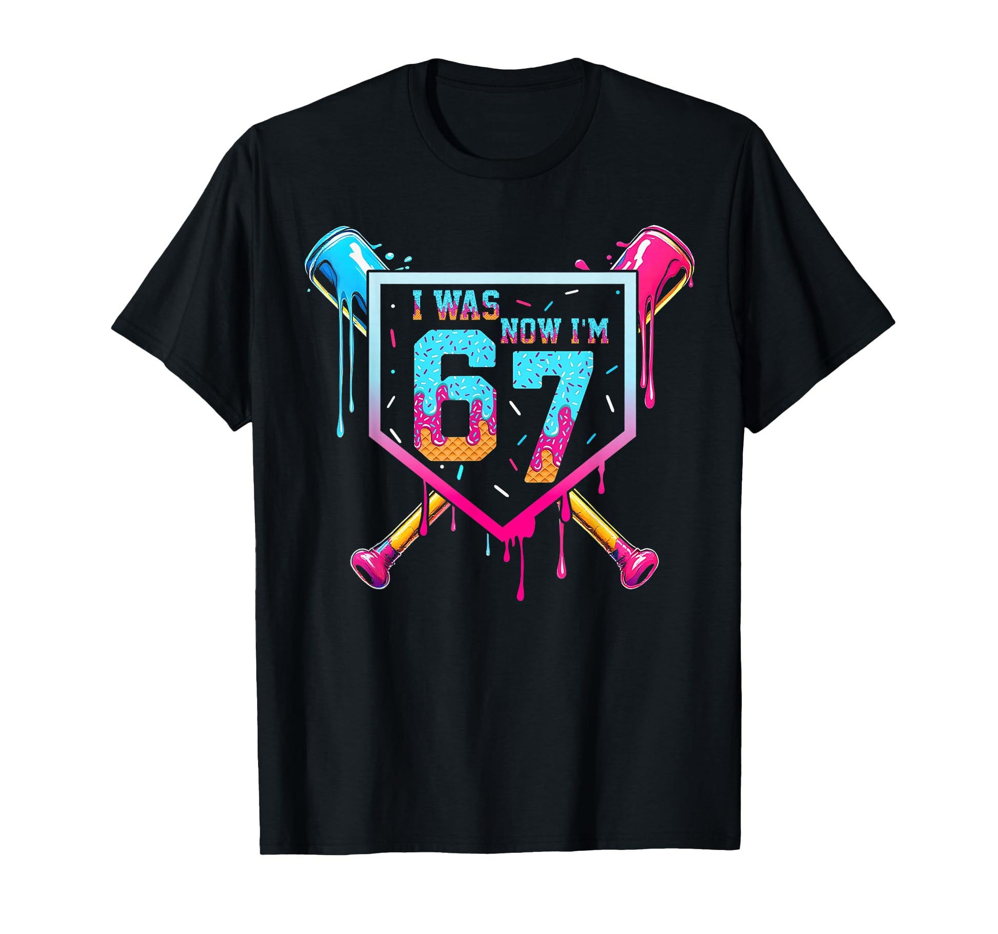 I Was 6 Now Im 7 Baseball Ice Cream T-Shirt - Streetwear Style for Adults - T-Shirt, Sweatshirt, Hoodie